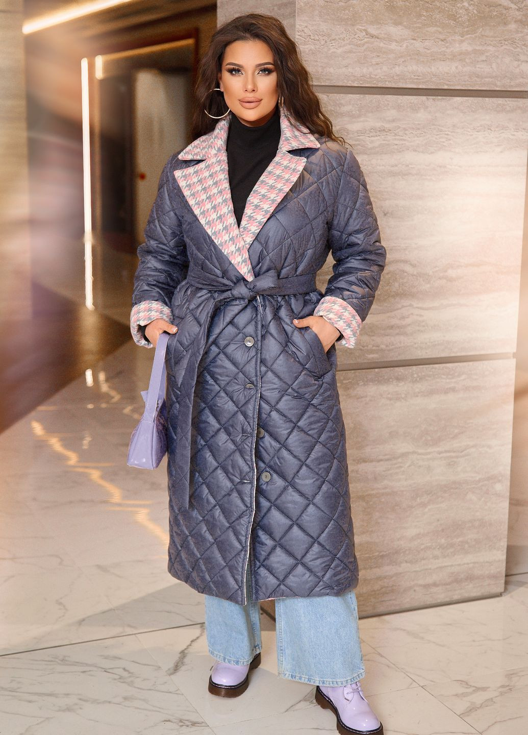 Сіра демісезонна куртка-пальто Minova