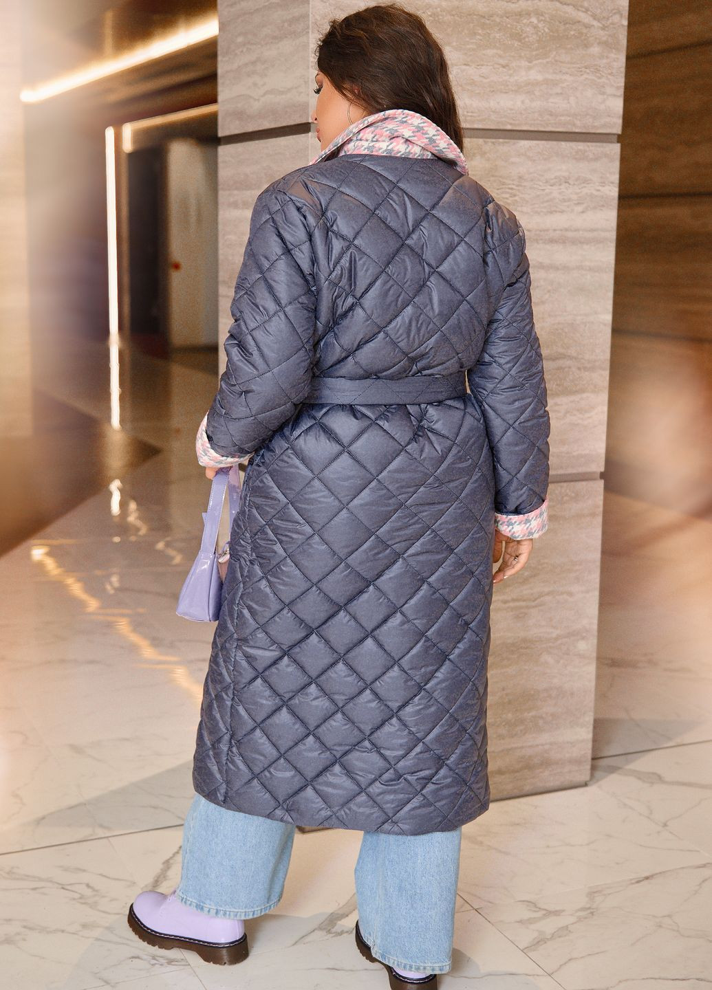 Серая демисезонная куртка-пальто Minova