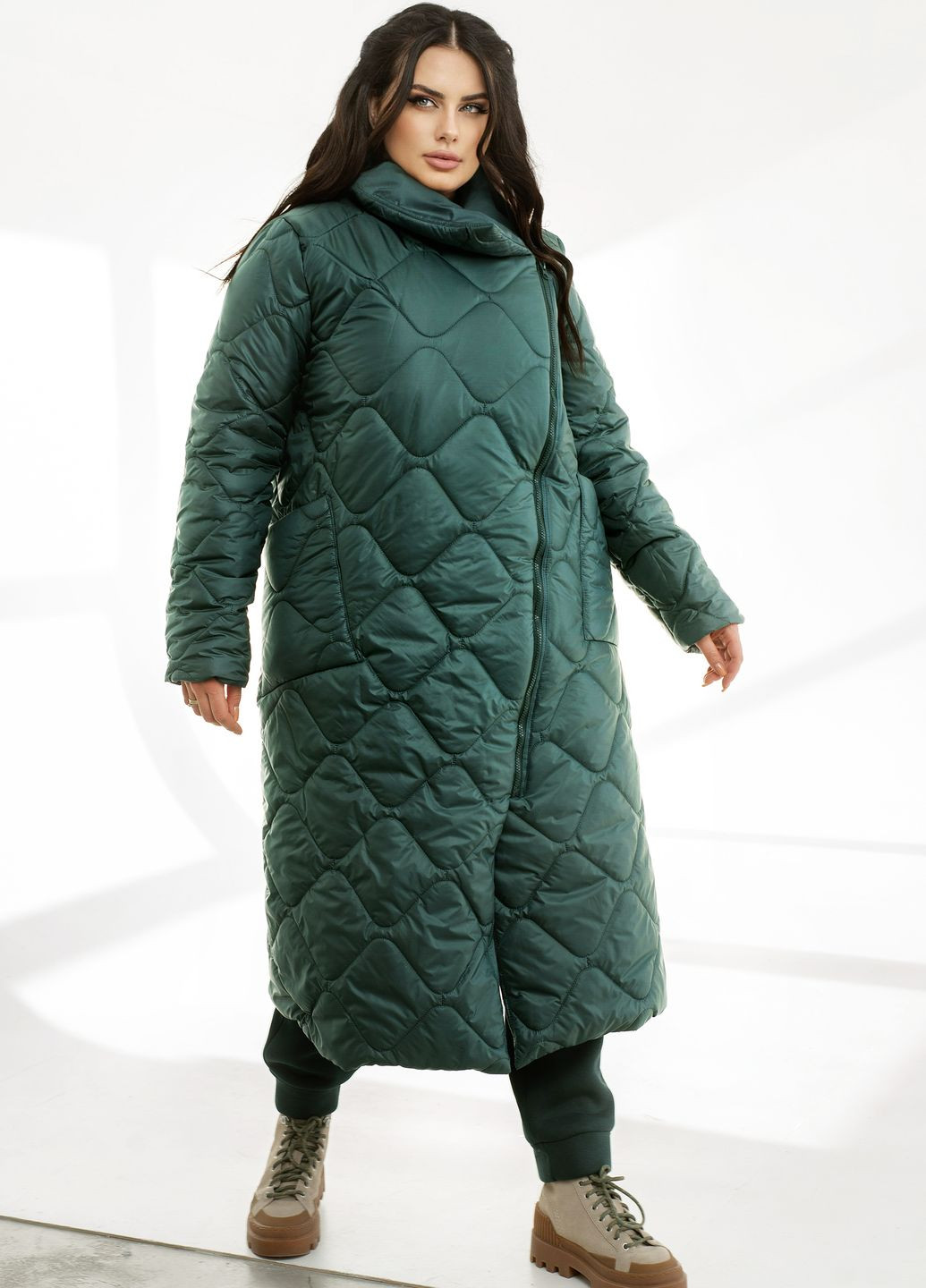 Зеленая зимняя зимняя куртка Minova