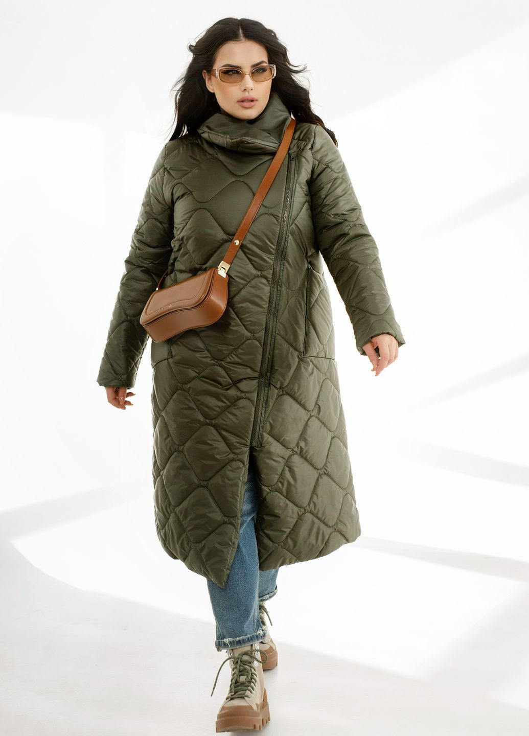Оливкова (хакі) зимня зимова куртка Minova