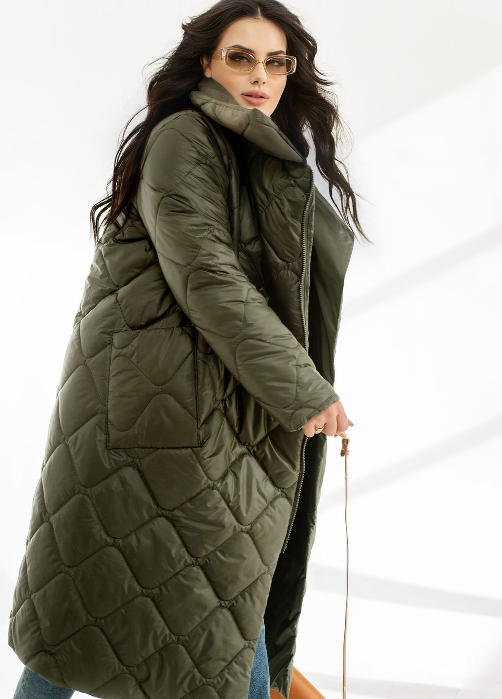 Оливкова (хакі) зимня зимова куртка Minova