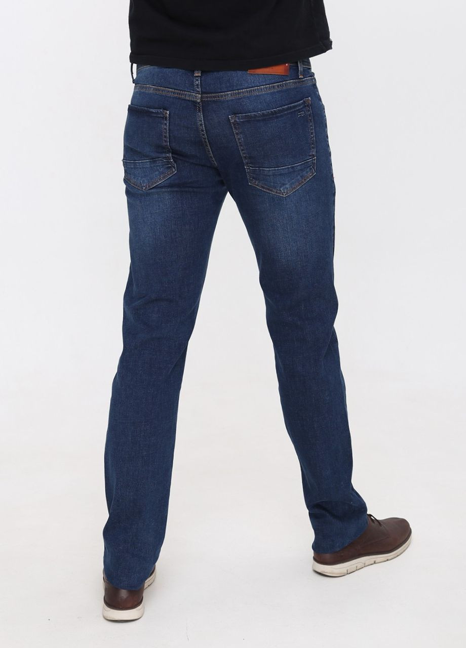 Темно-синие демисезонные слим джинсы мужские темно-синие слега зауженные 36 длина Завужені FRANCO BENUSSI