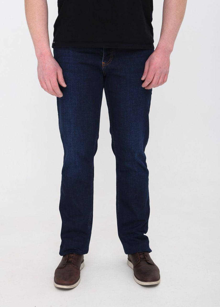 Темно-синие демисезонные прямые джинсы мужские темно-синие прямые 38 длина Пряма FRANCO BENUSSI