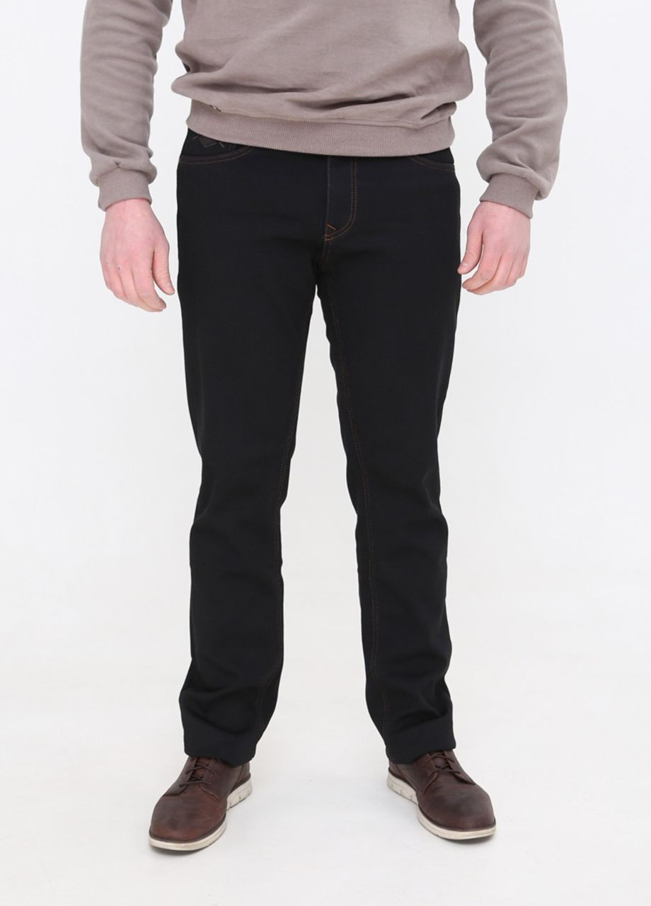 Джинси чоловічі чорні слім утеплені на флісі ARCHILES Slim (266914576)