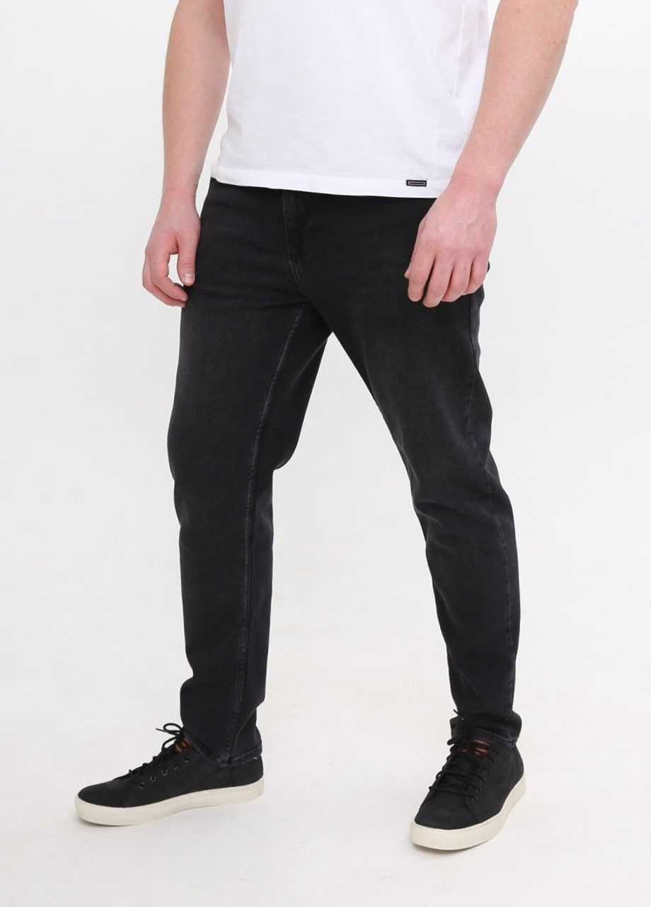 Чоловічі джинси МОМ чорні варені зі стрейчем JEANSclub MOM (266914579)