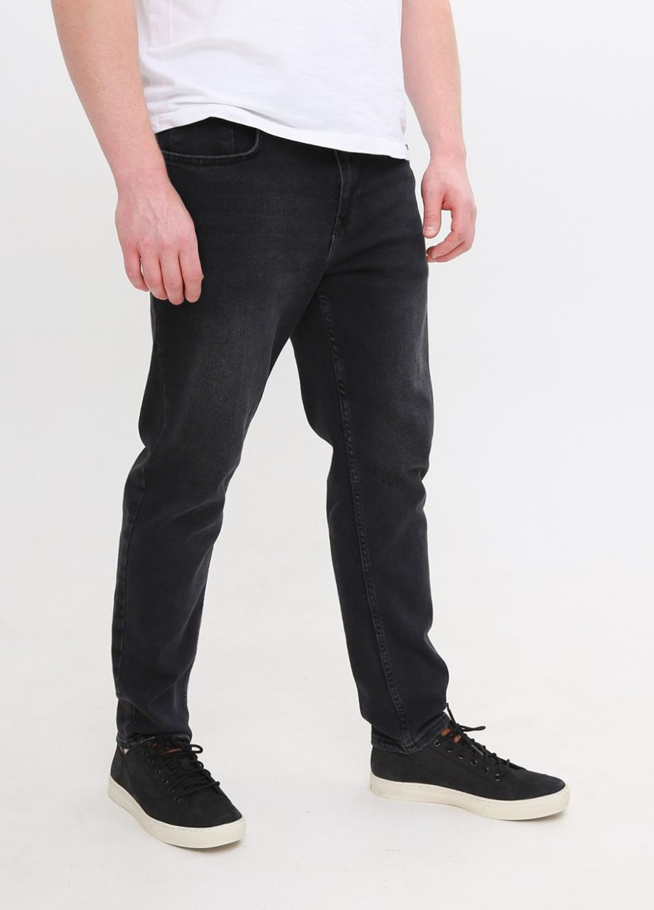Чоловічі джинси МОМ чорні варені зі стрейчем JEANSclub MOM (266914579)