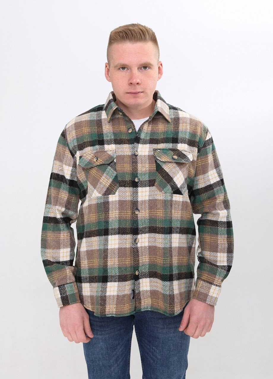 Зеленая повседневный рубашка в клетку Jean Piere