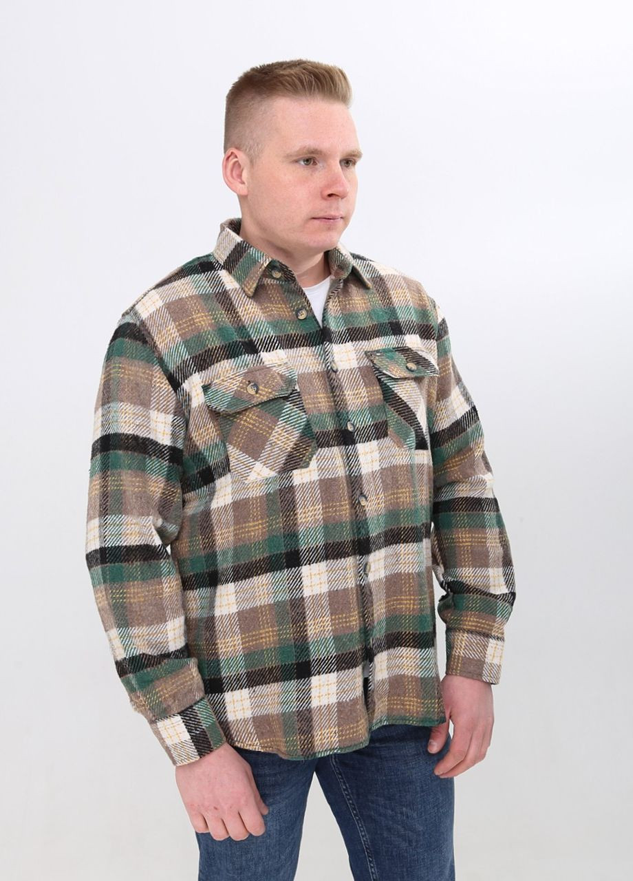 Зеленая повседневный рубашка в клетку Jean Piere