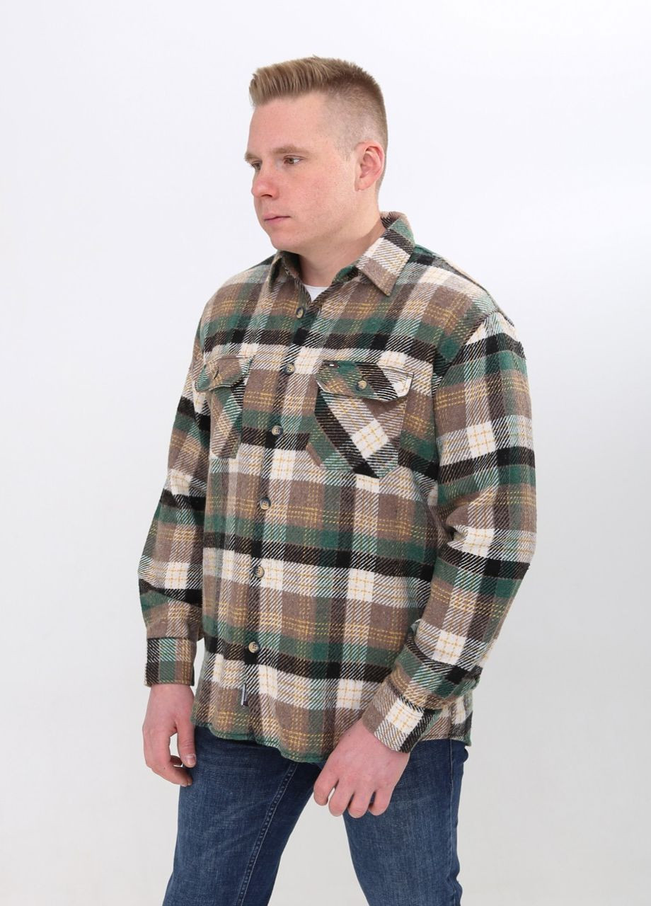 Зеленая повседневный рубашка в клетку Jean Piere