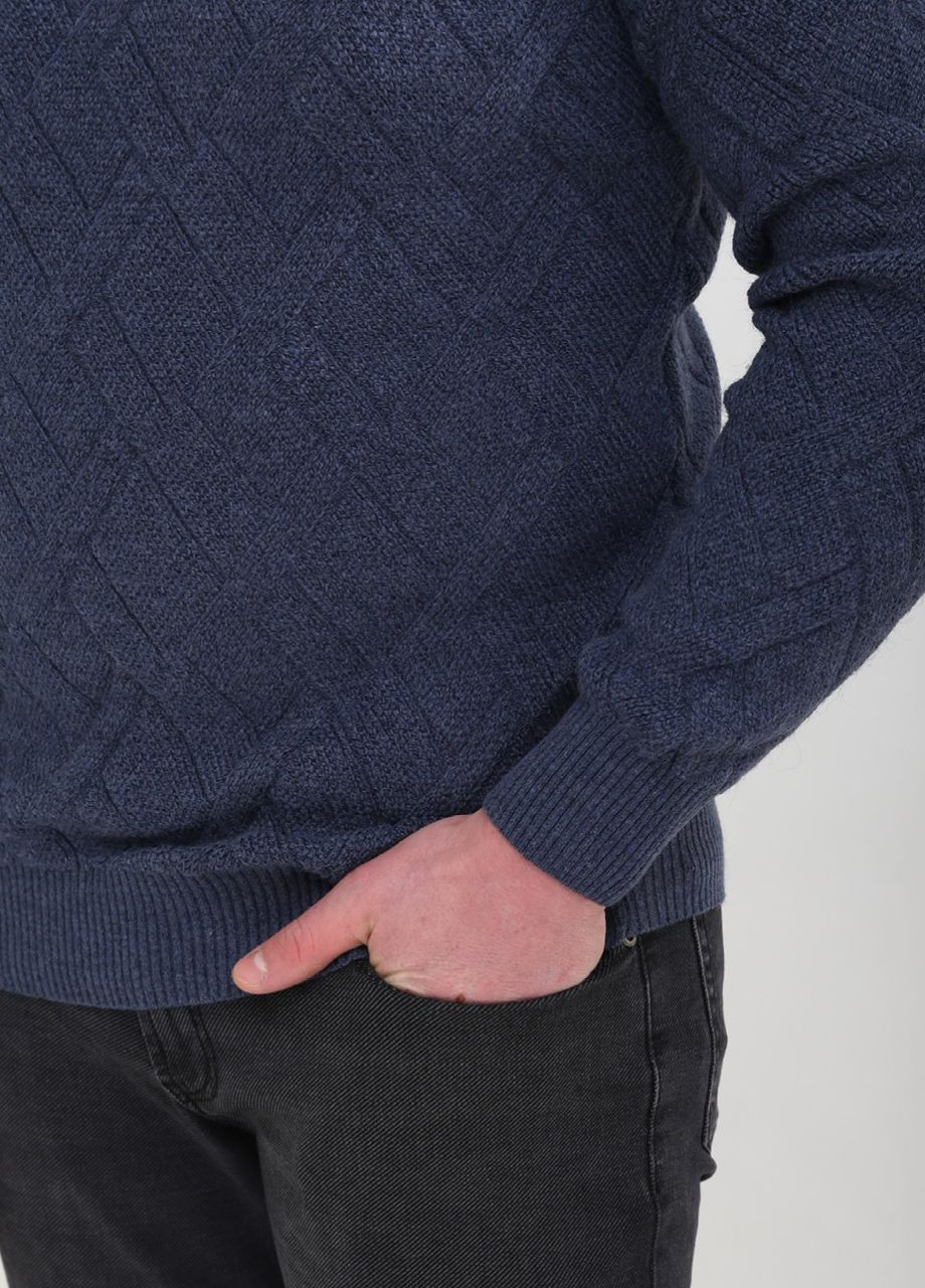 Синий зимний свитер мужской синий прямой вязаный джемпер JEANSclub Пряма