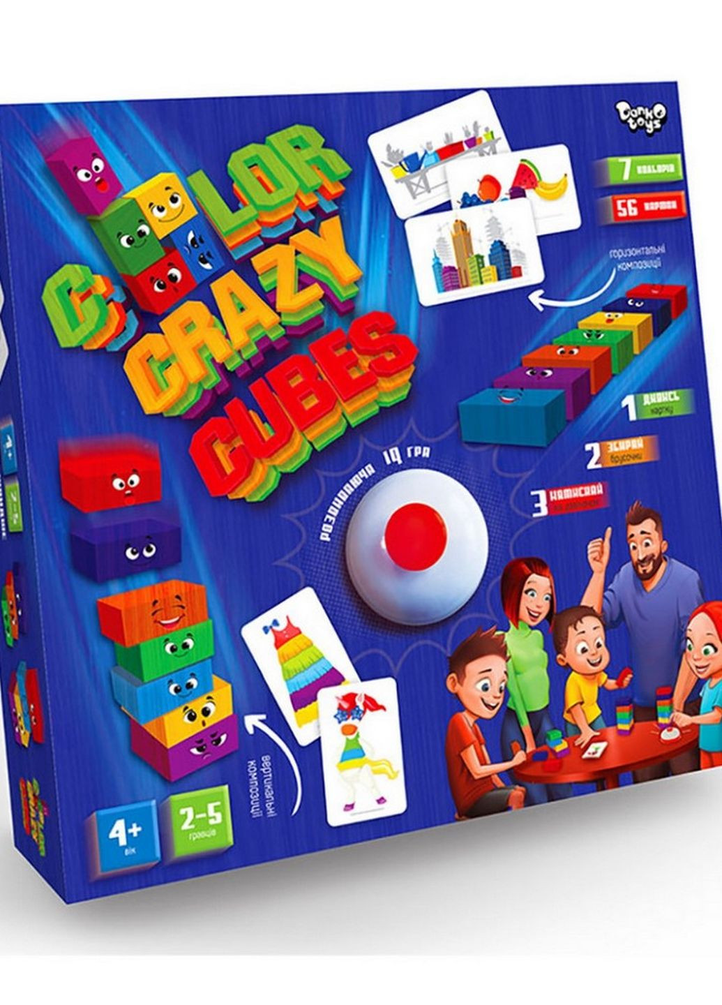 Розвиваюча настільна гра "Color Crazy Cubes" CCC-02-01U з дзвіночком Danko Toys (266983884)