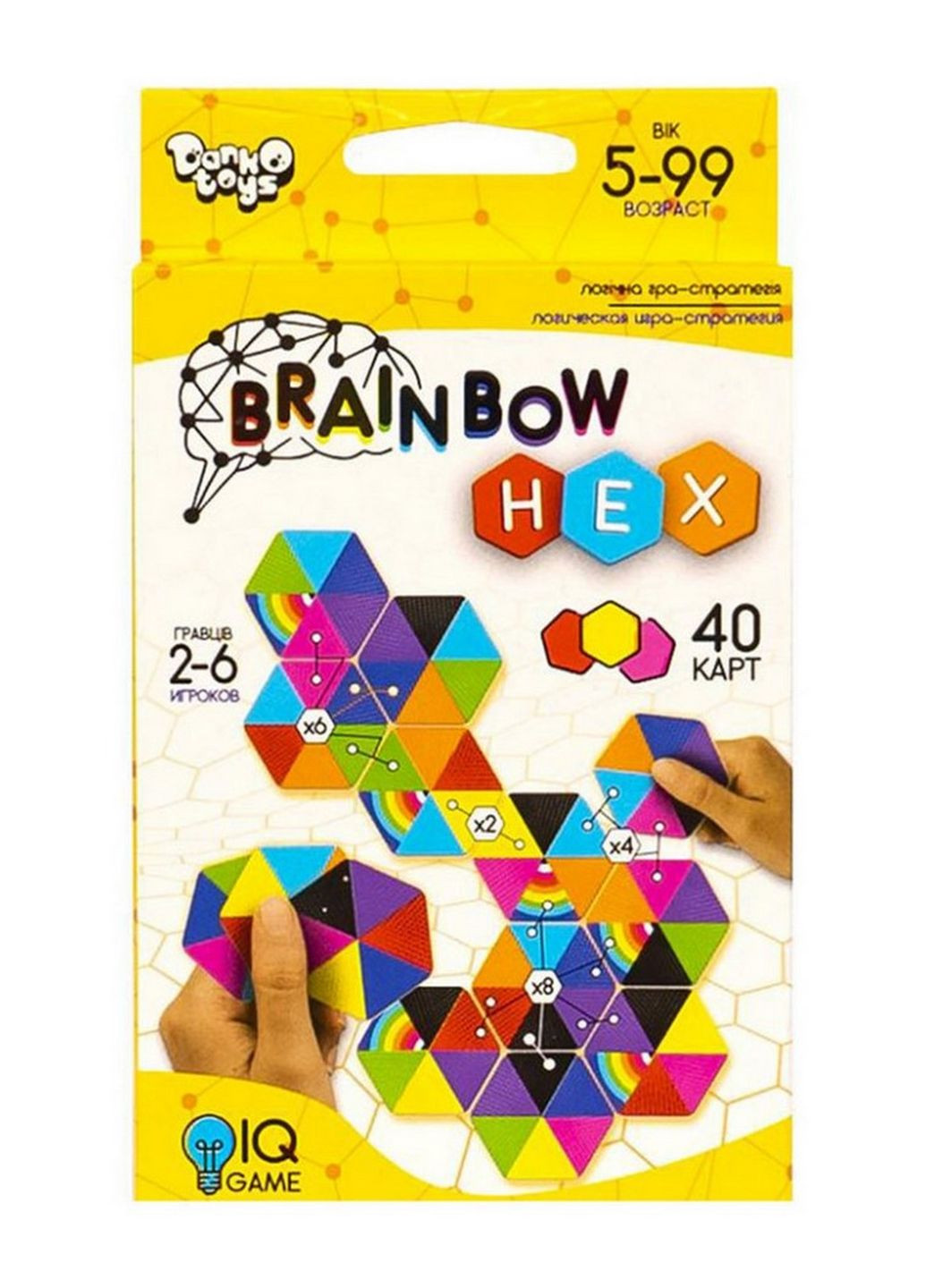 Розважальна карткова гра "Brainbow HEX" G-BRH-01-01, 40 карт Danko Toys (266983876)