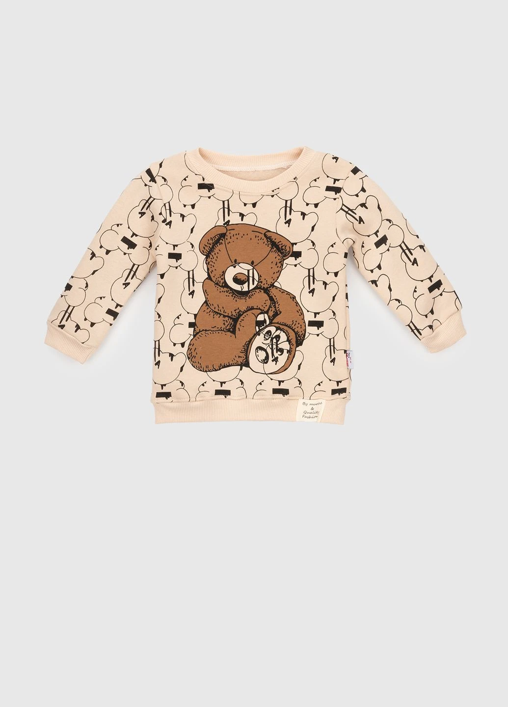 Бежевий зимній костюм реглан+штани Mini papi