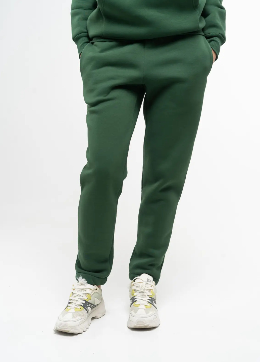 Зеленые кэжуал демисезонные джоггеры брюки Роза