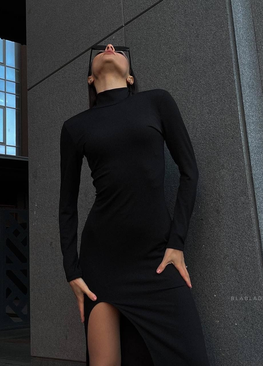 Черное кэжуал платье N.Family однотонное