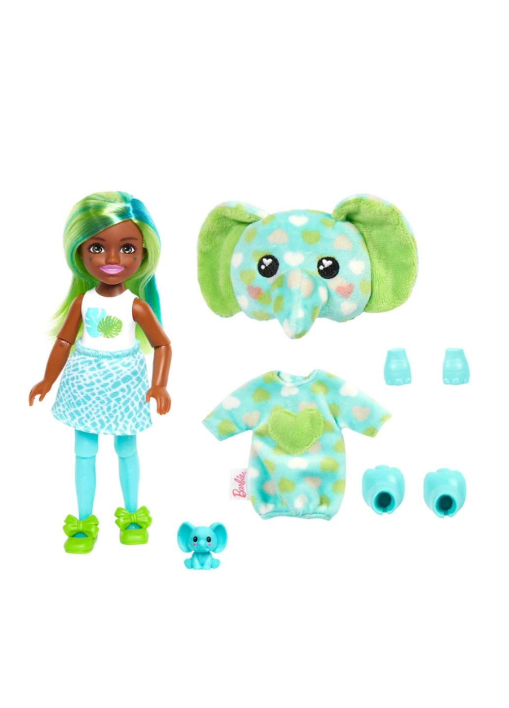 Лялька маленька Barbie Cutie Reveal Chelsea із серії Jungle в костюмі слона Mattel (267147896)