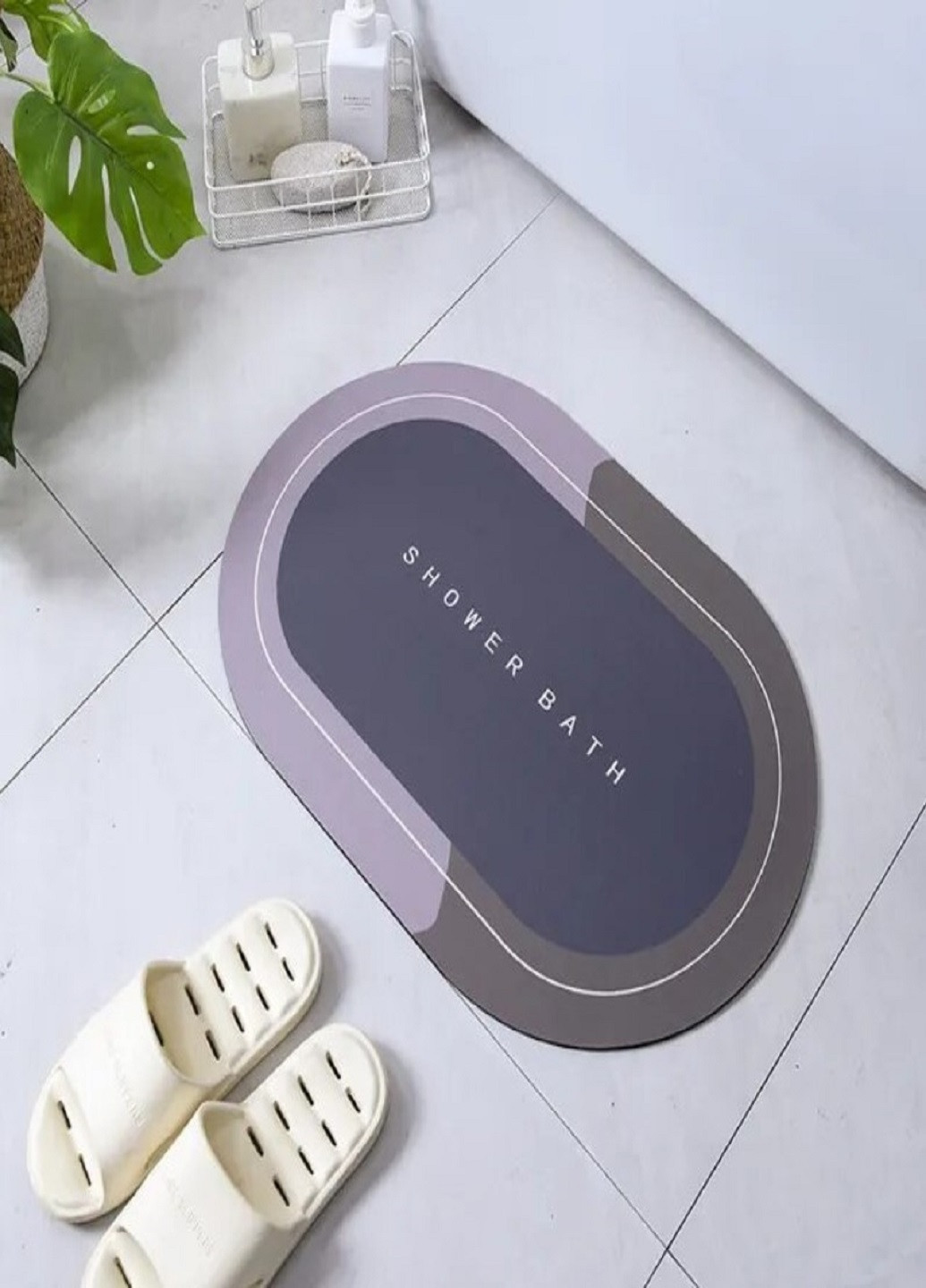 Коврик для ванной комнаты влагопоглощающий быстросохнущий нескользящий Memos 60х40см Фиолетовый VTech (267147159)