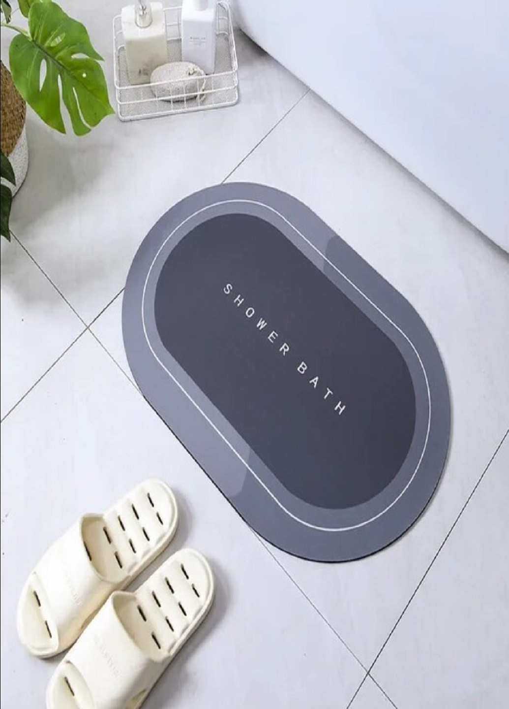 Коврик для ванной комнаты влагопоглощающий быстросохнущий нескользящий Memos 60х40см Черный VTech (267507336)
