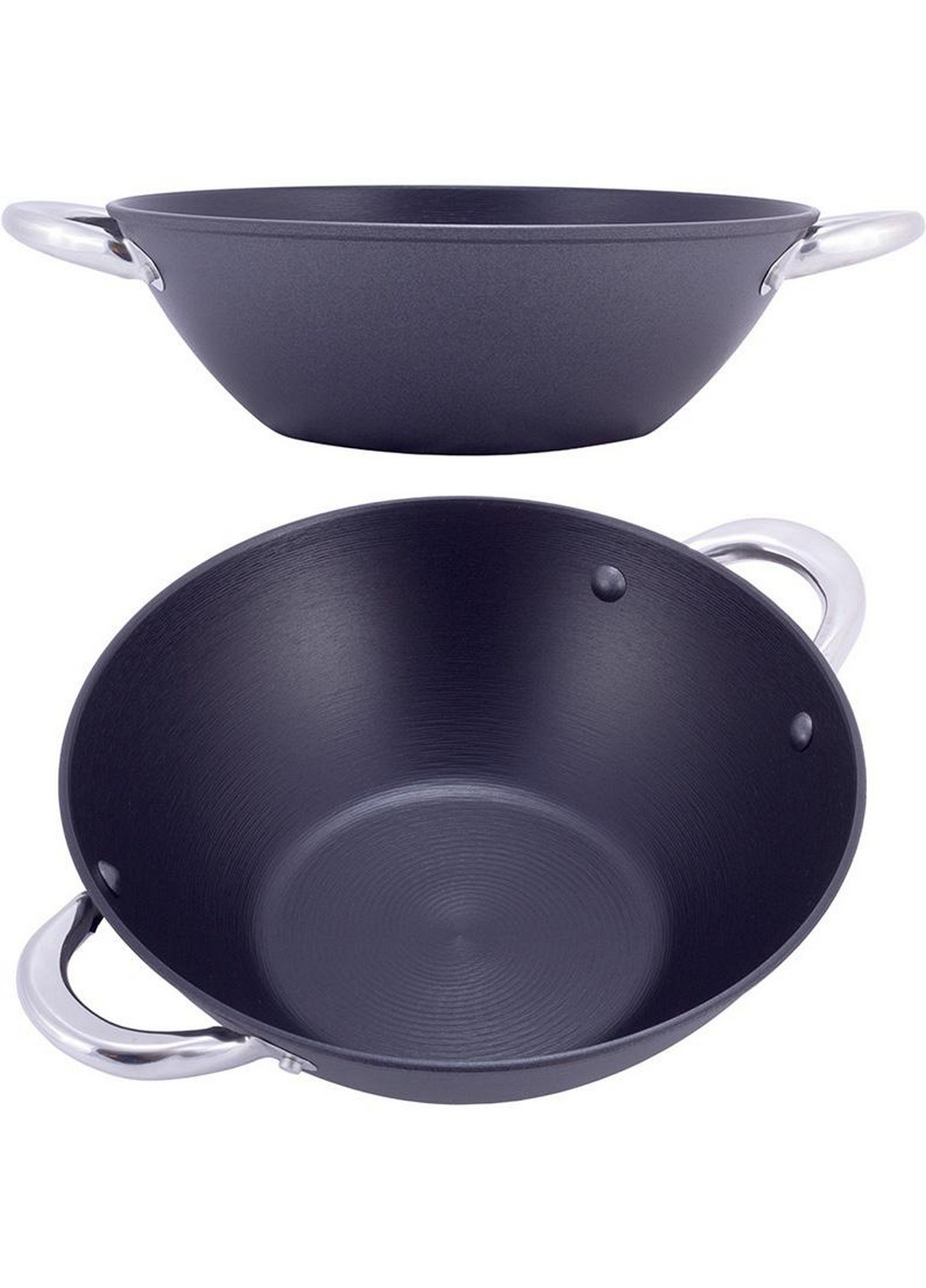 Котел чавунний "Wok", з антипригарним покриттям та аромо-кришкою Ø14,5хØ28х9,5 см Kamille (267149326)