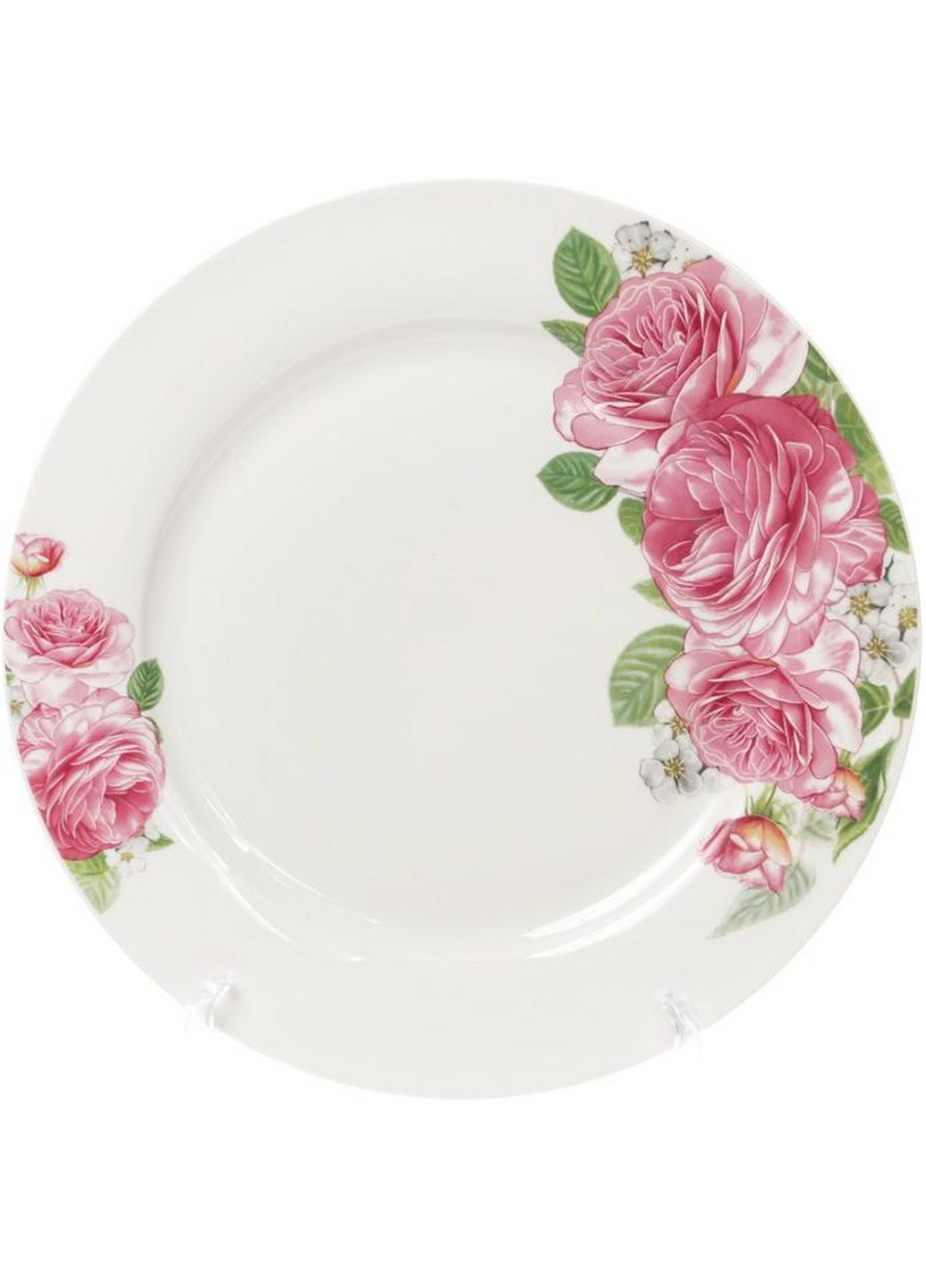 Набор 6 фарфоровых обеденных тарелок "Розовые розы" Ø27 см Bona (267148886)