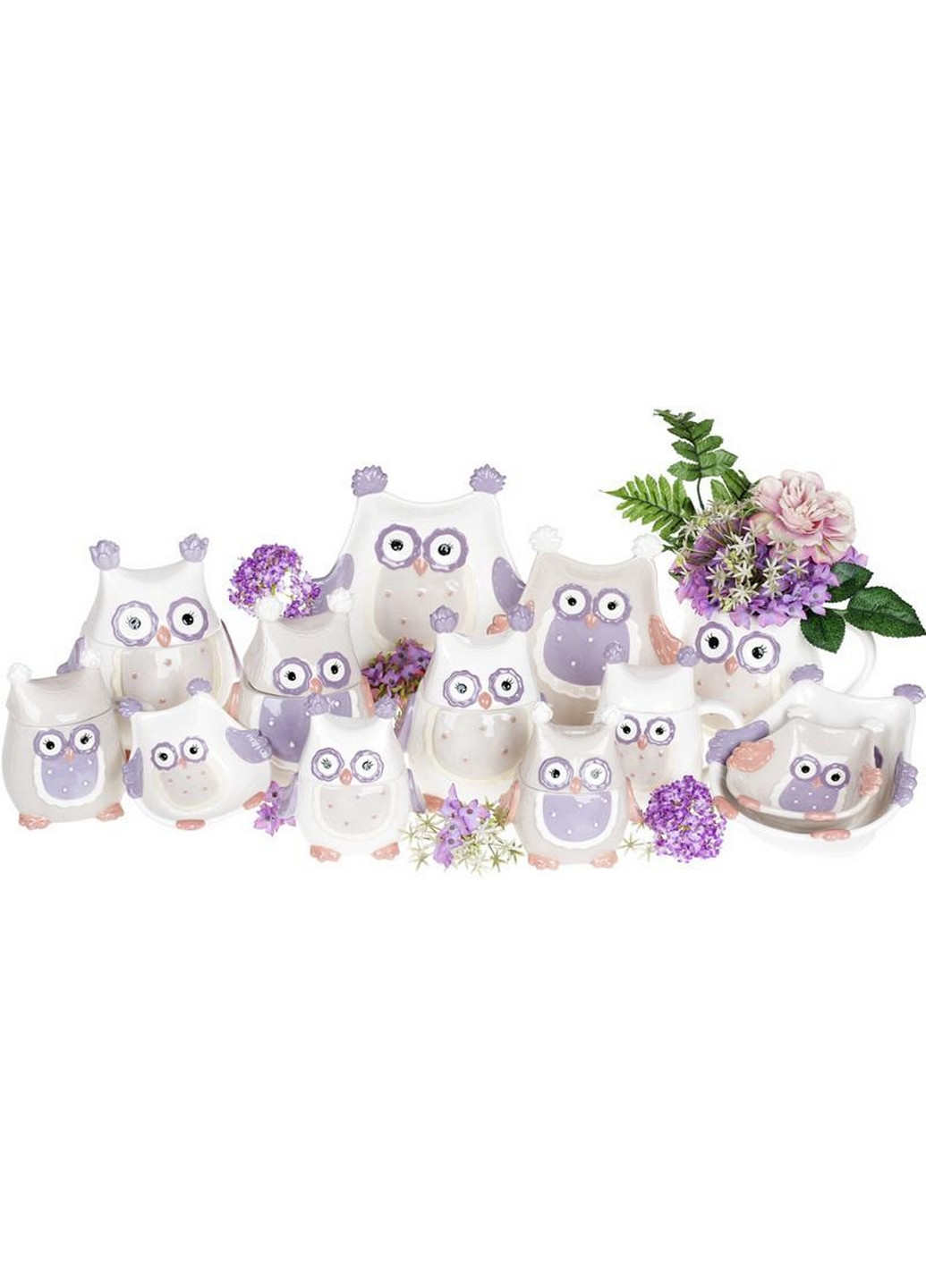 Набір 4 піали "Owl Family" кераміка 19,3х18х5,6 см Bona (267148907)
