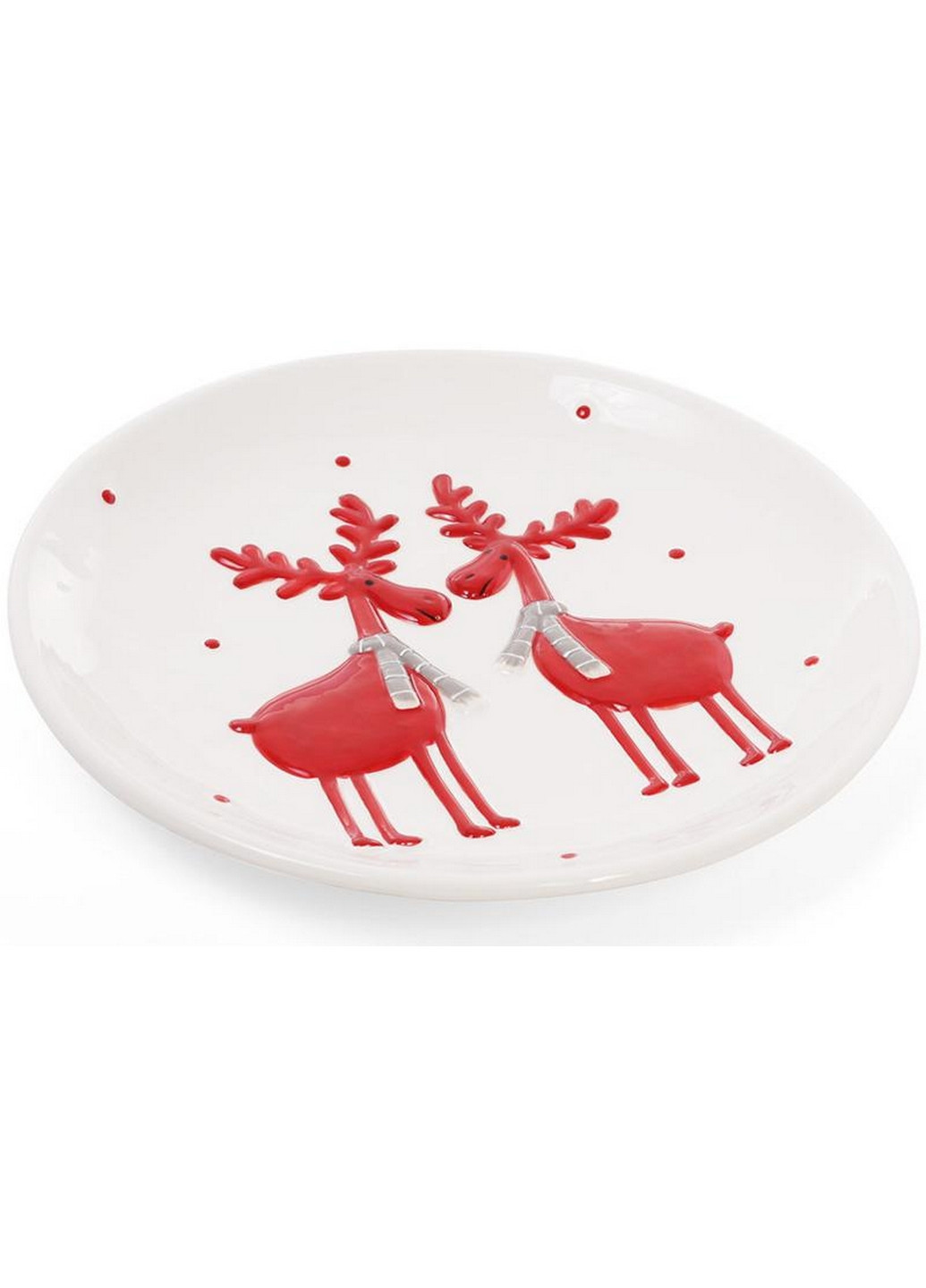 Набір 2 керамічні тарілки "Олені у шарфах" Ø21,4 см Bona (267148875)