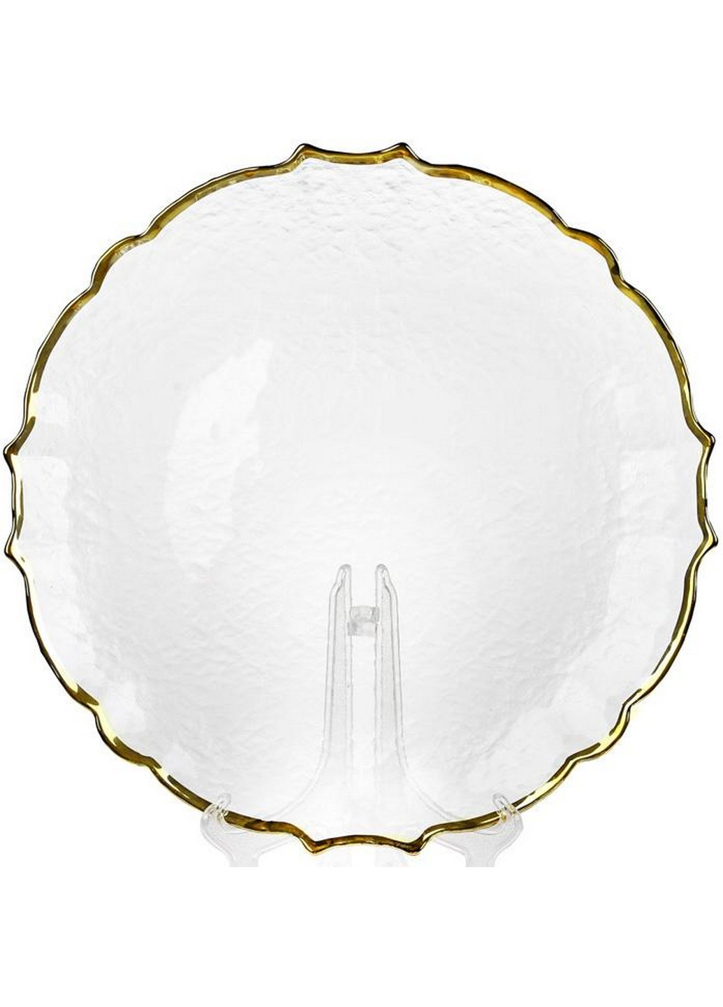 Набір з 4 тарілки Adele, скляні з золотим кантом. Ø33 см Bona (267148889)