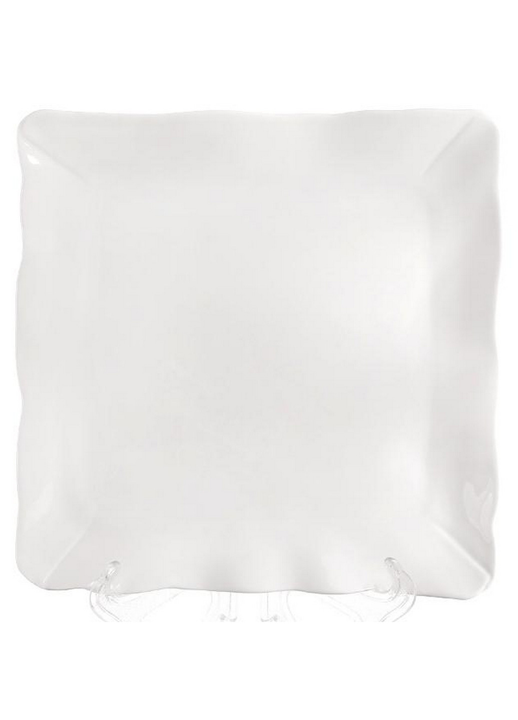 Тарелки квадратные White City Волна, набор 2 фарфоровые тарелки 25,5х25,5х2,5 см Bona (267148950)