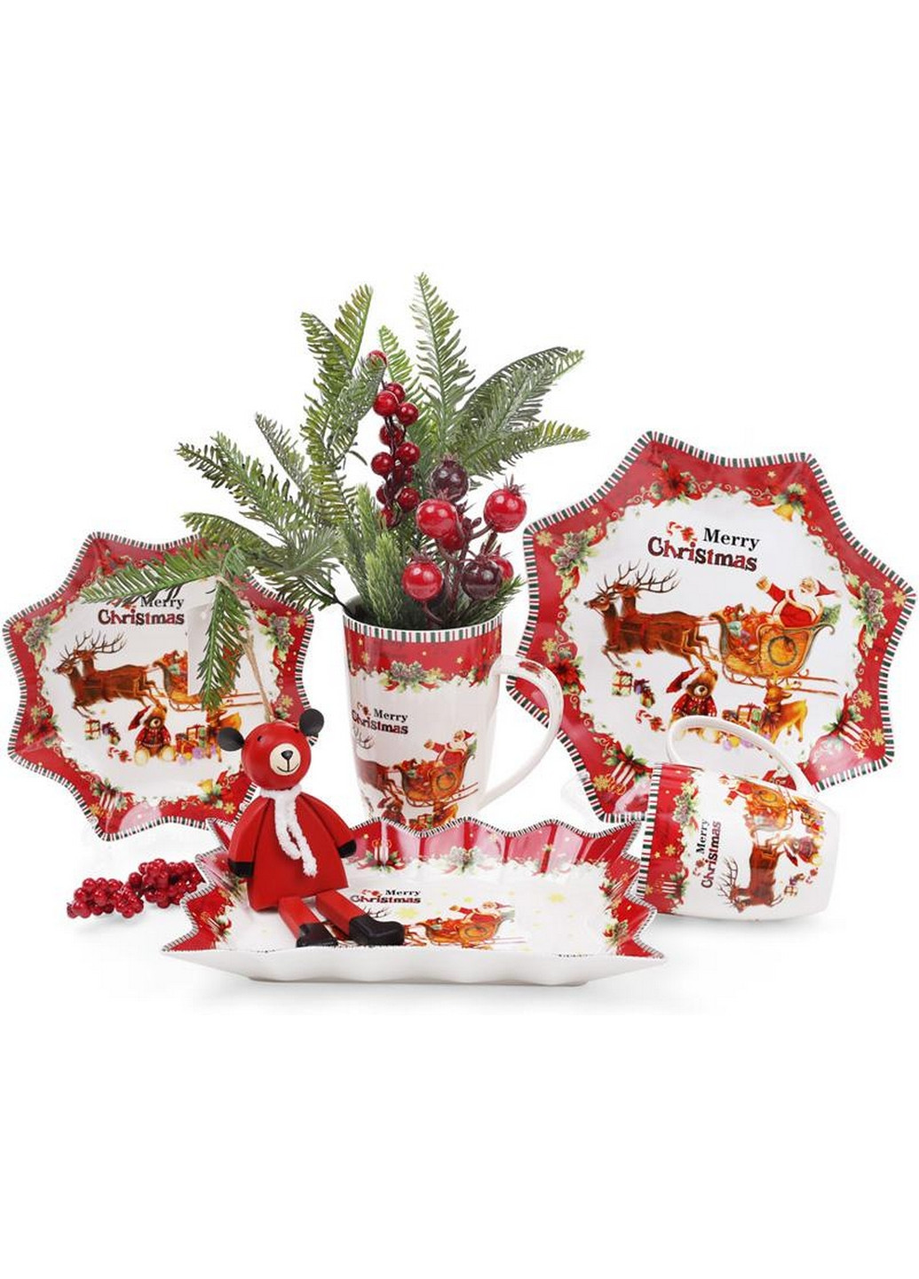 Тарілка фарфорова "З Різдвом!" Ø25 см Bona (267148980)