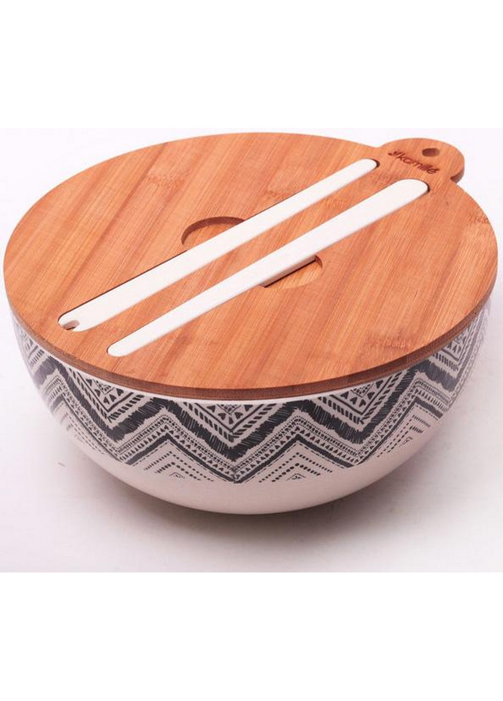 Миска из бамбукового волокна с бамбуковой крышкой и приборами Ø24,5х11,5 см Kamille (267149021)
