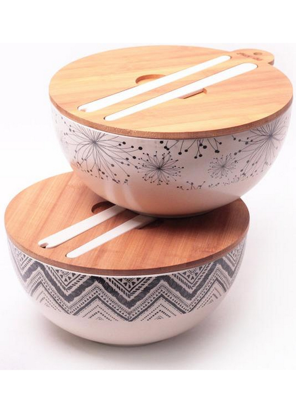 Миска из бамбукового волокна с бамбуковой крышкой и приборами Ø24,5х11,5 см Kamille (267149021)