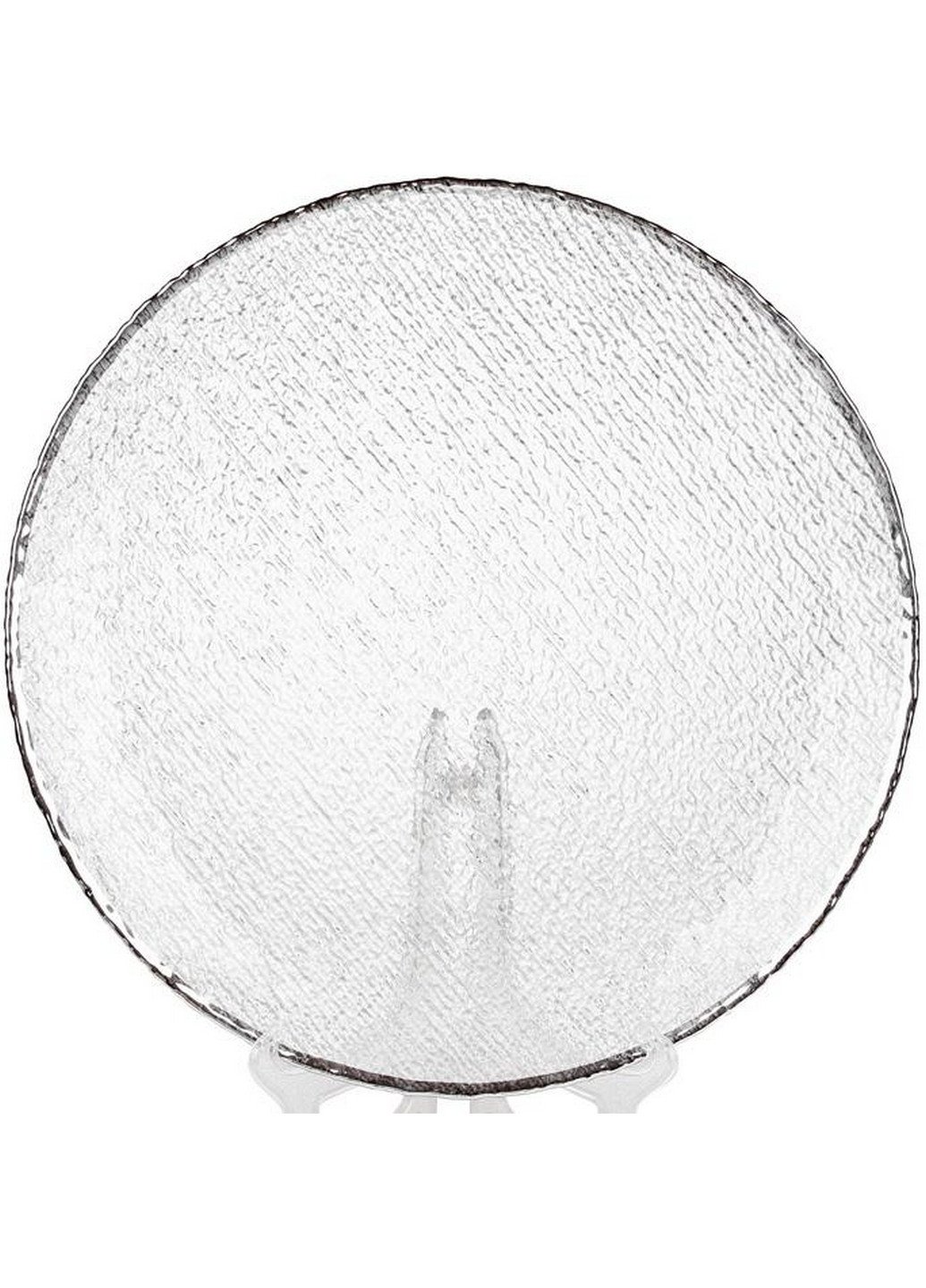 Набор 4 тарелки Margaret, стеклянные c серебряным кантом Ø33 см Bona (267148898)