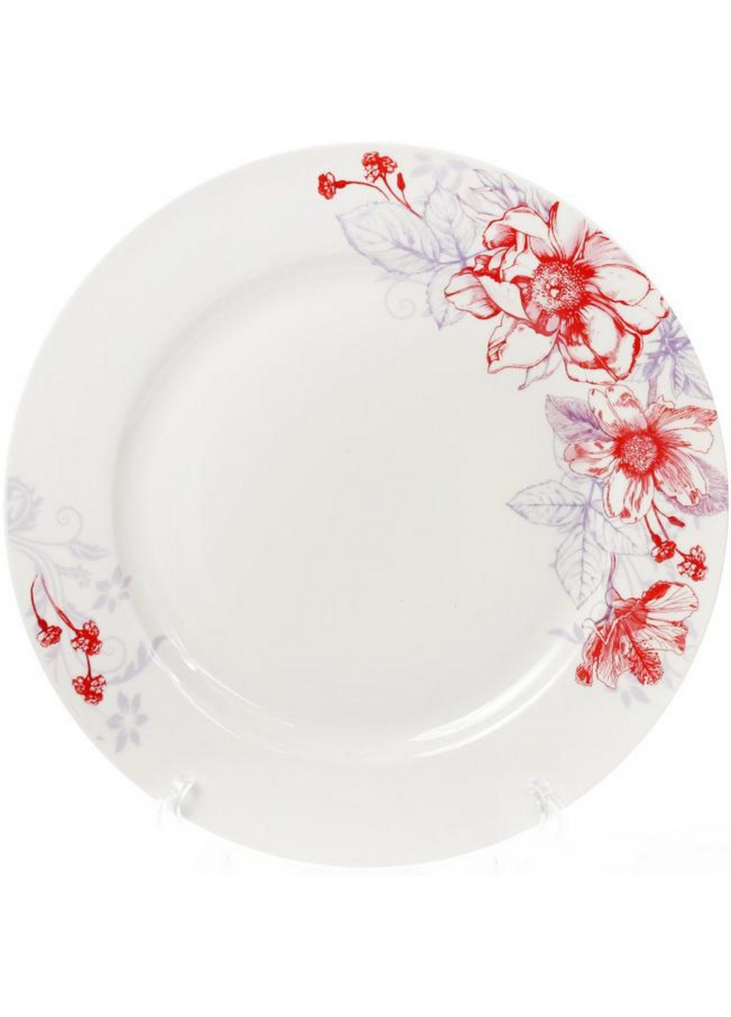 Набор 6 фарфоровых обеденных тарелок "Цветы" Ø27 см Bona (267148903)
