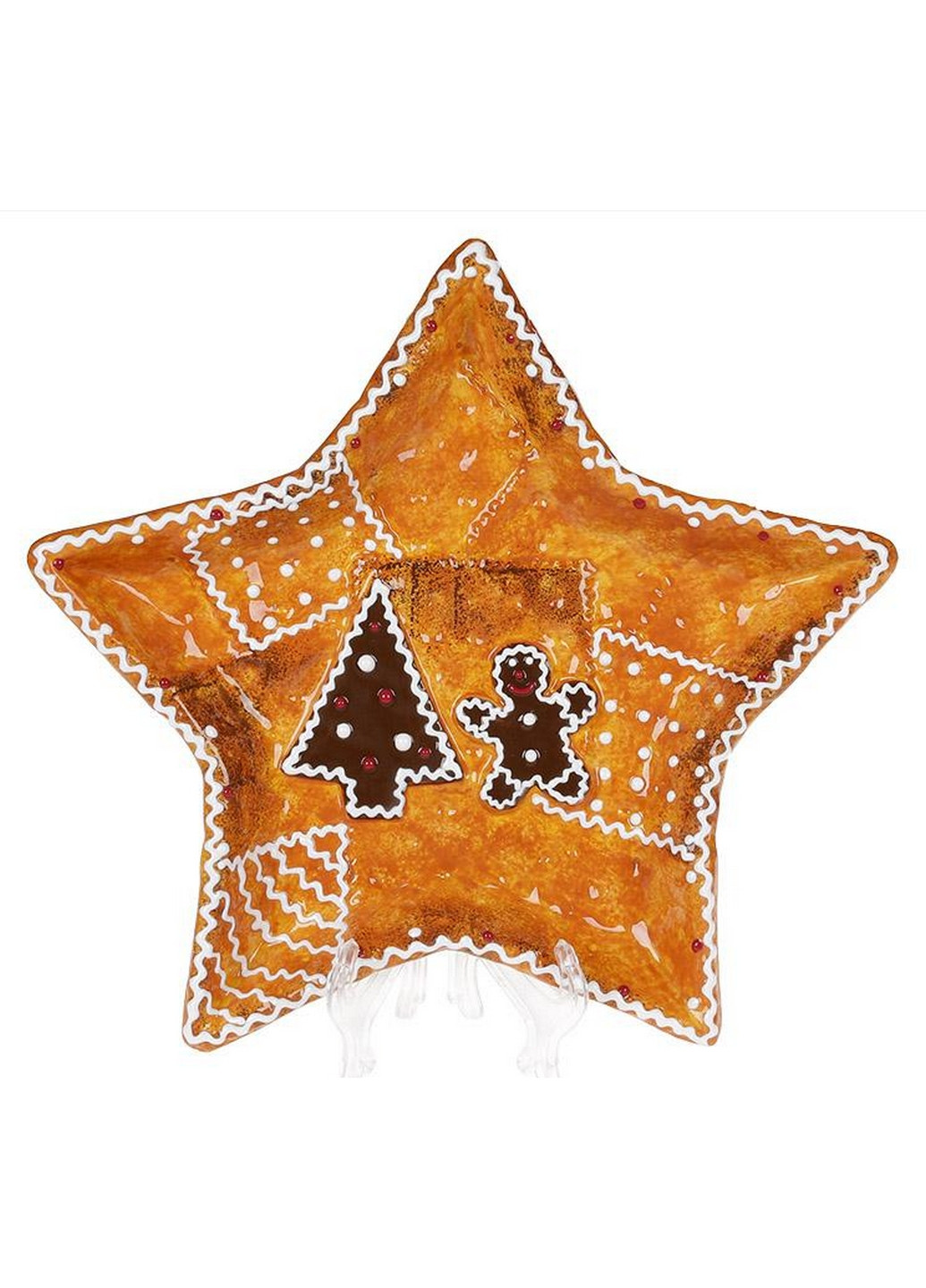 Набір 2 страви "Прянична Казка", кераміка, новорічні тарілки 24х24х3 см Bona (267149014)