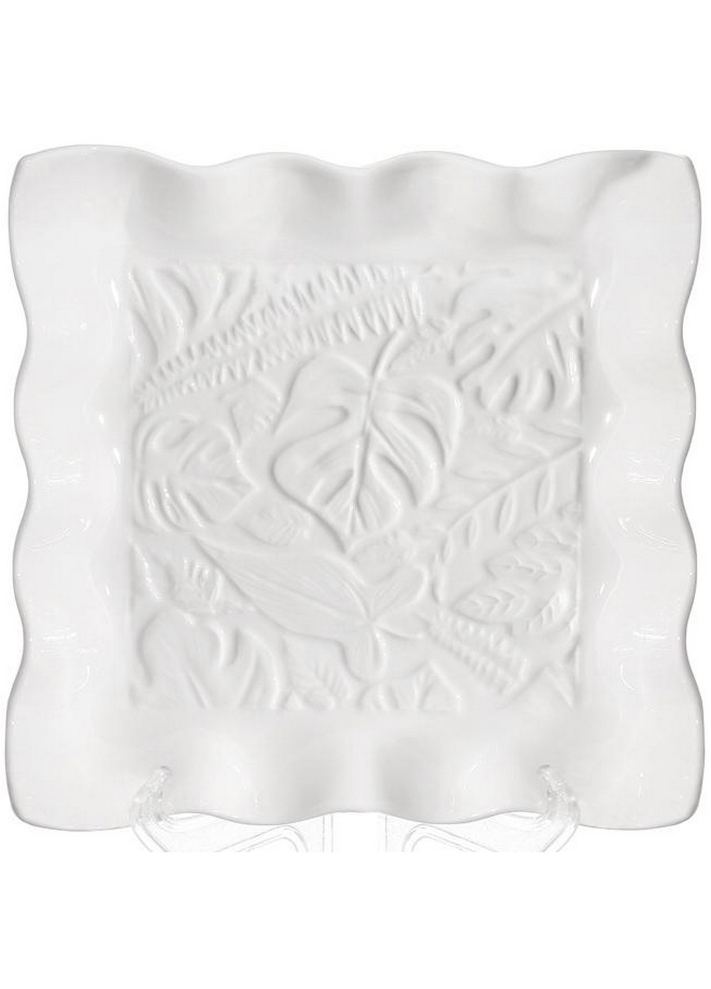 Набір 2 обідні тарілки квадратні "White City Монстера" порцеляна 30х30х7,5 см Bona (267148868)