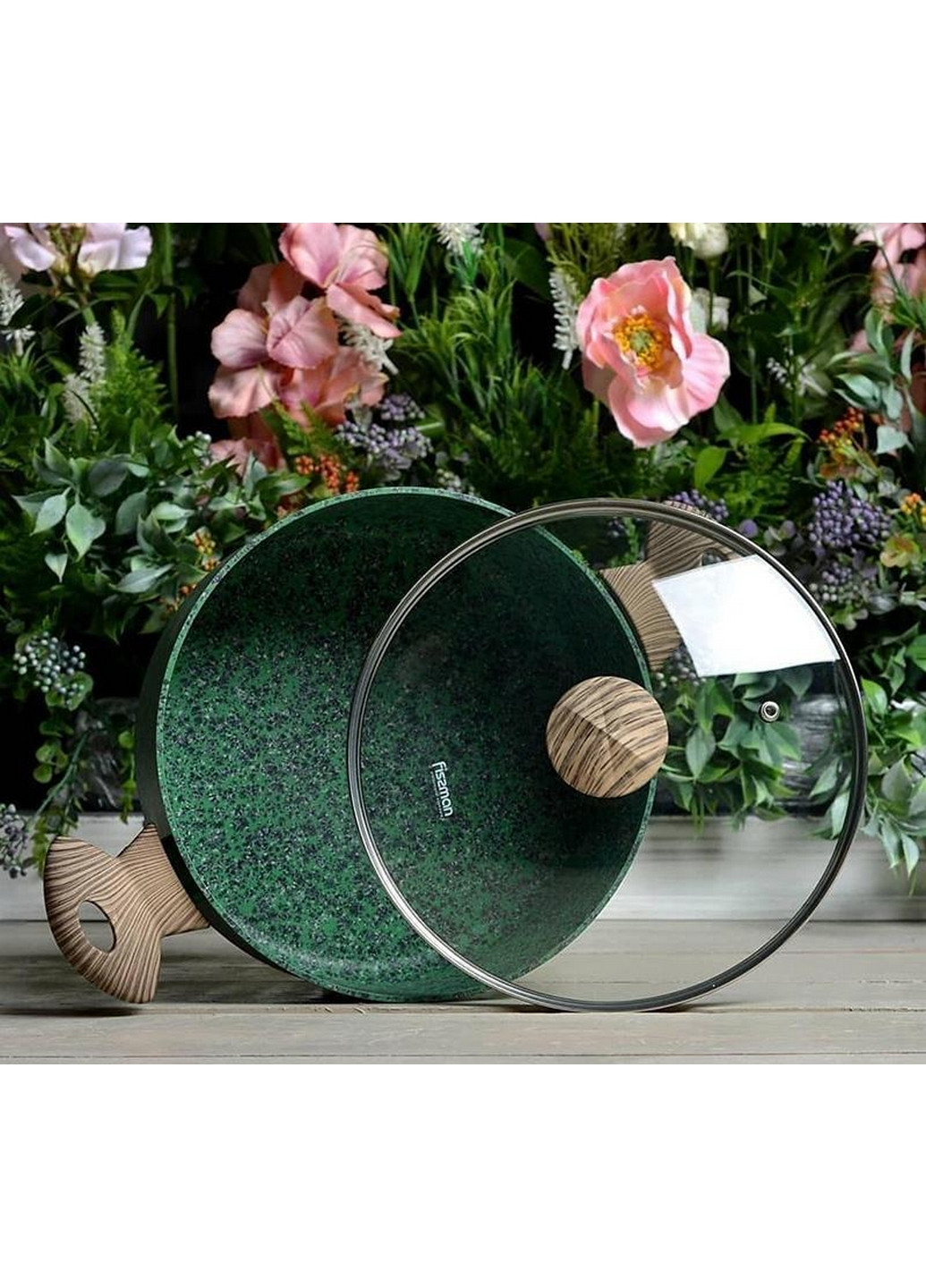 Каструля Malachite з антипригарним покриттям EcoStone Ø24х Ø22х10,9 см Fissman (267149455)