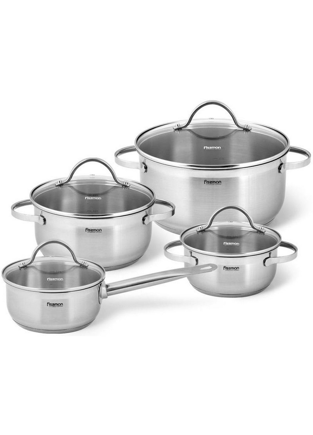 Набор кухонной посуды Gabriela, 8 предметов, из нержавеющей стали Ø16 см, Ø16 см, Ø20 см,Ø24 см Fissman (267149486)