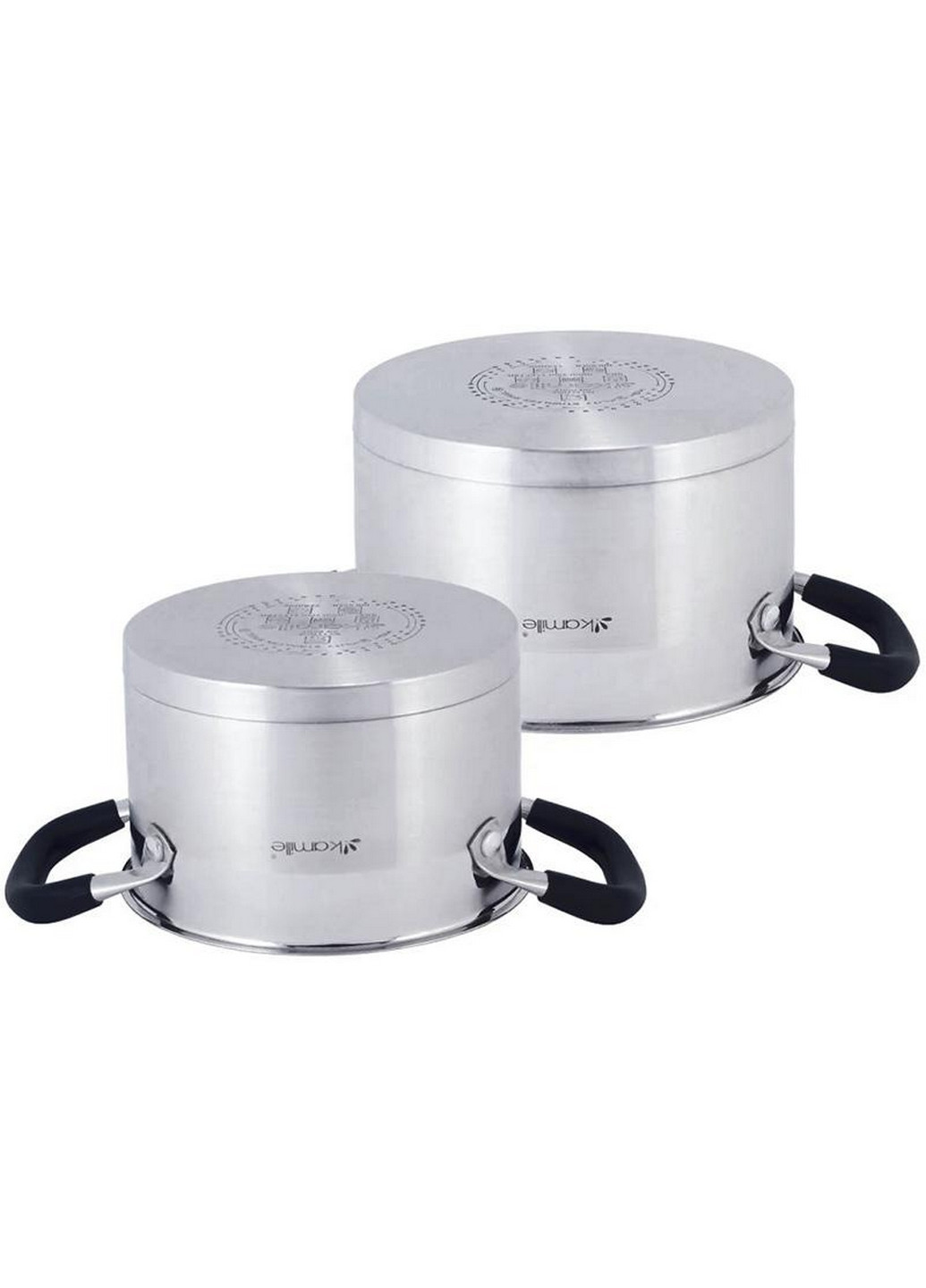 Набор 2 кастрюли Marsaili с силиконовыми ручками Ø16х10,5 см, Ø18х11,5 см Kamille (267149378)