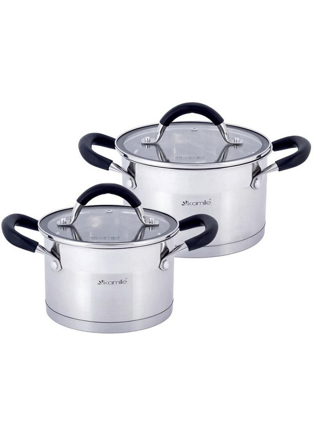 Набор 2 кастрюли Marsaili с силиконовыми ручками Ø16х10,5 см, Ø18х11,5 см Kamille (267149378)