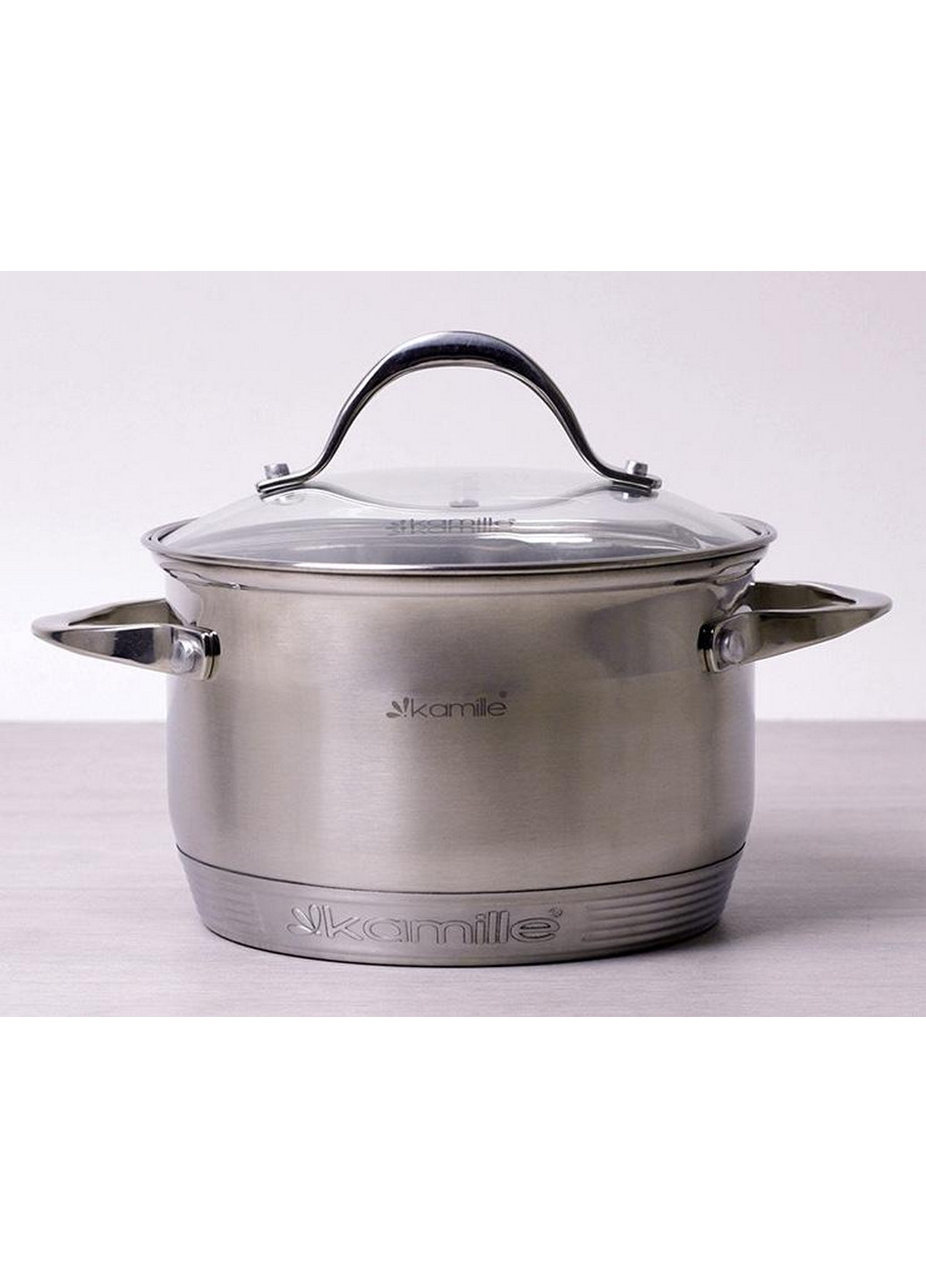 Каструля Mystery зі скляною кришкою, 7-шарове дно Ø18х11,5 см Kamille (267149274)