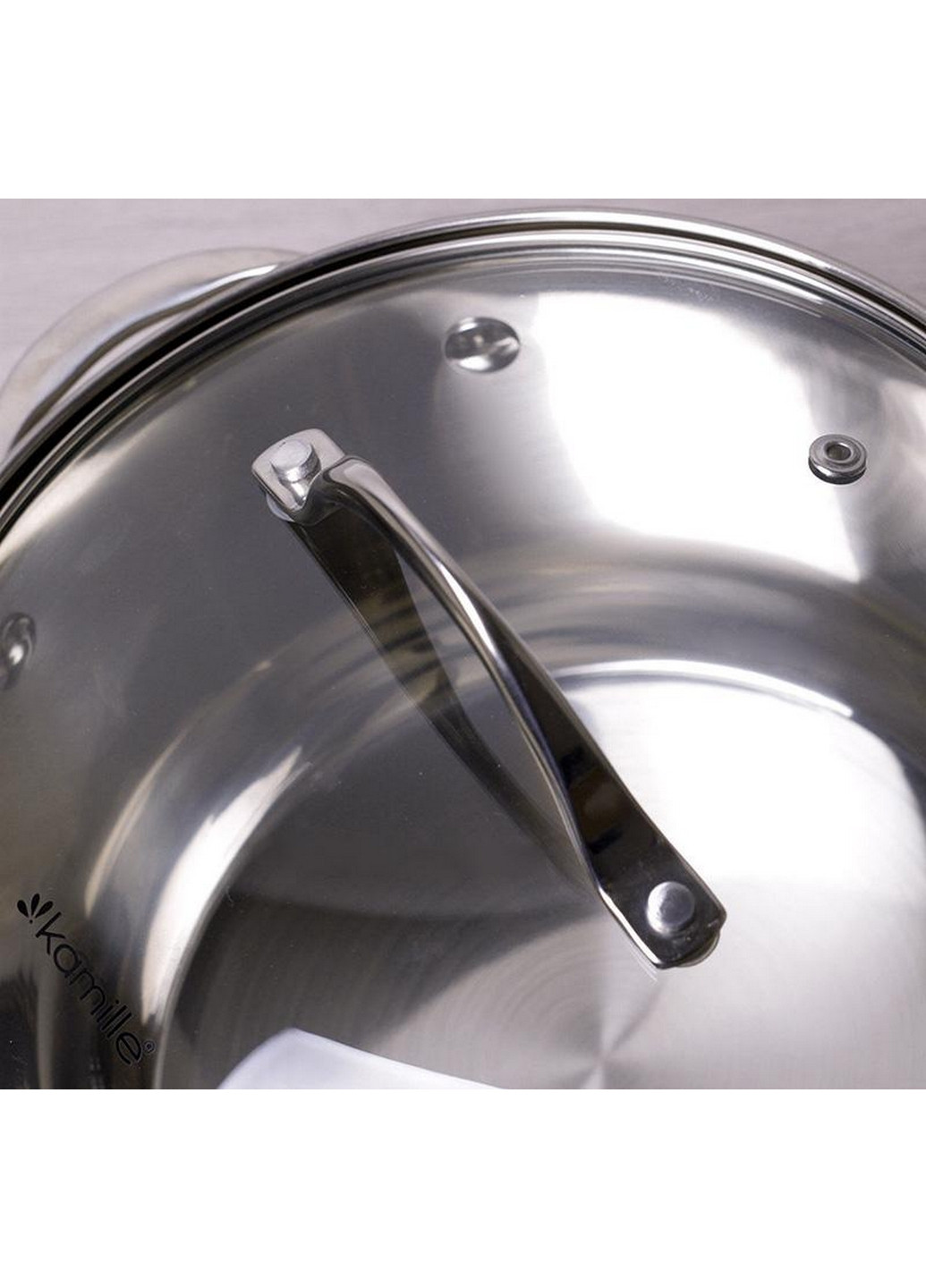 Каструля Mystery зі скляною кришкою, 7-шарове дно Ø18х11,5 см Kamille (267149274)