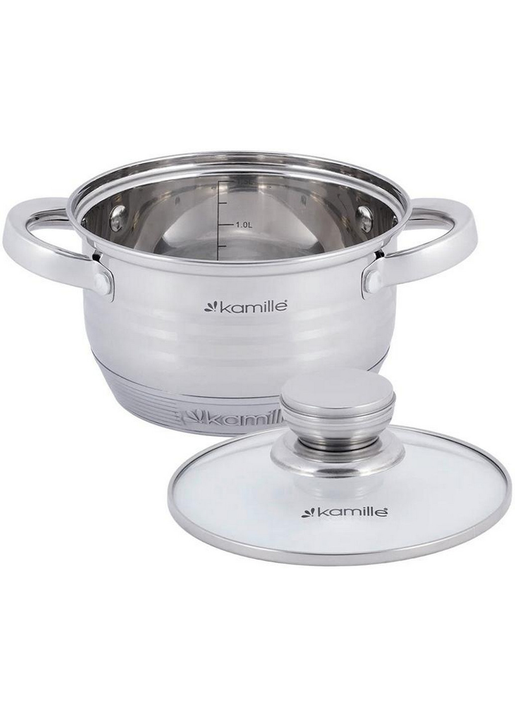 Каструля Desiree з нержавіючої сталі з 9-шаровим індукційним дном Ø18х10,5 см Kamille (267149337)
