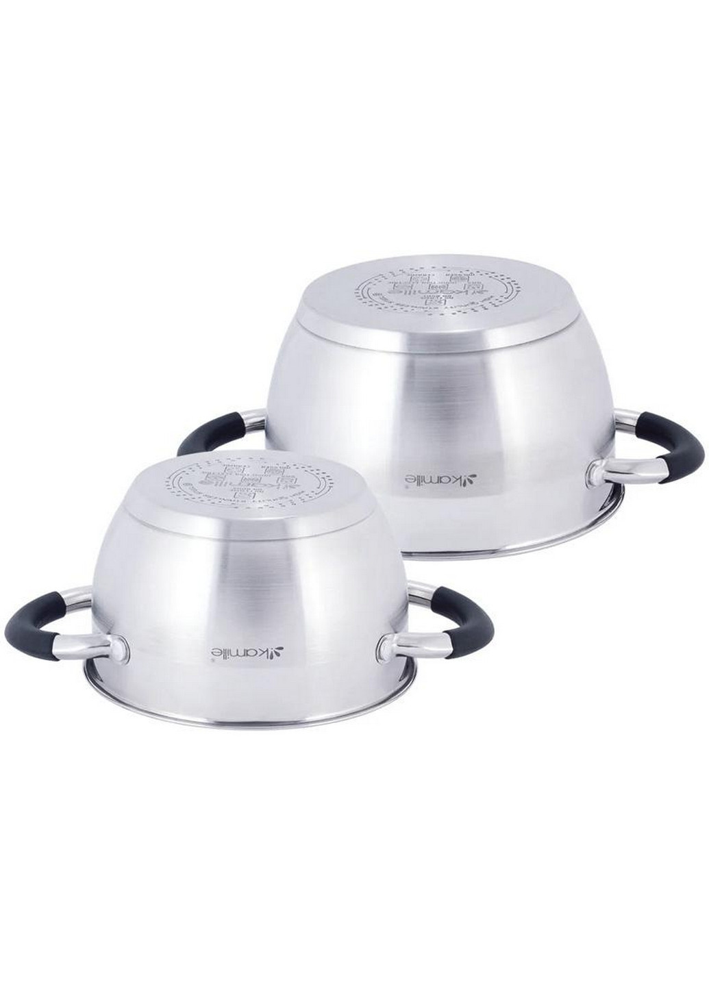 Набір 2 каструлі Marsaili з силіконовими ручками Ø16х10 см, Ø18х11 см Kamille (267149319)