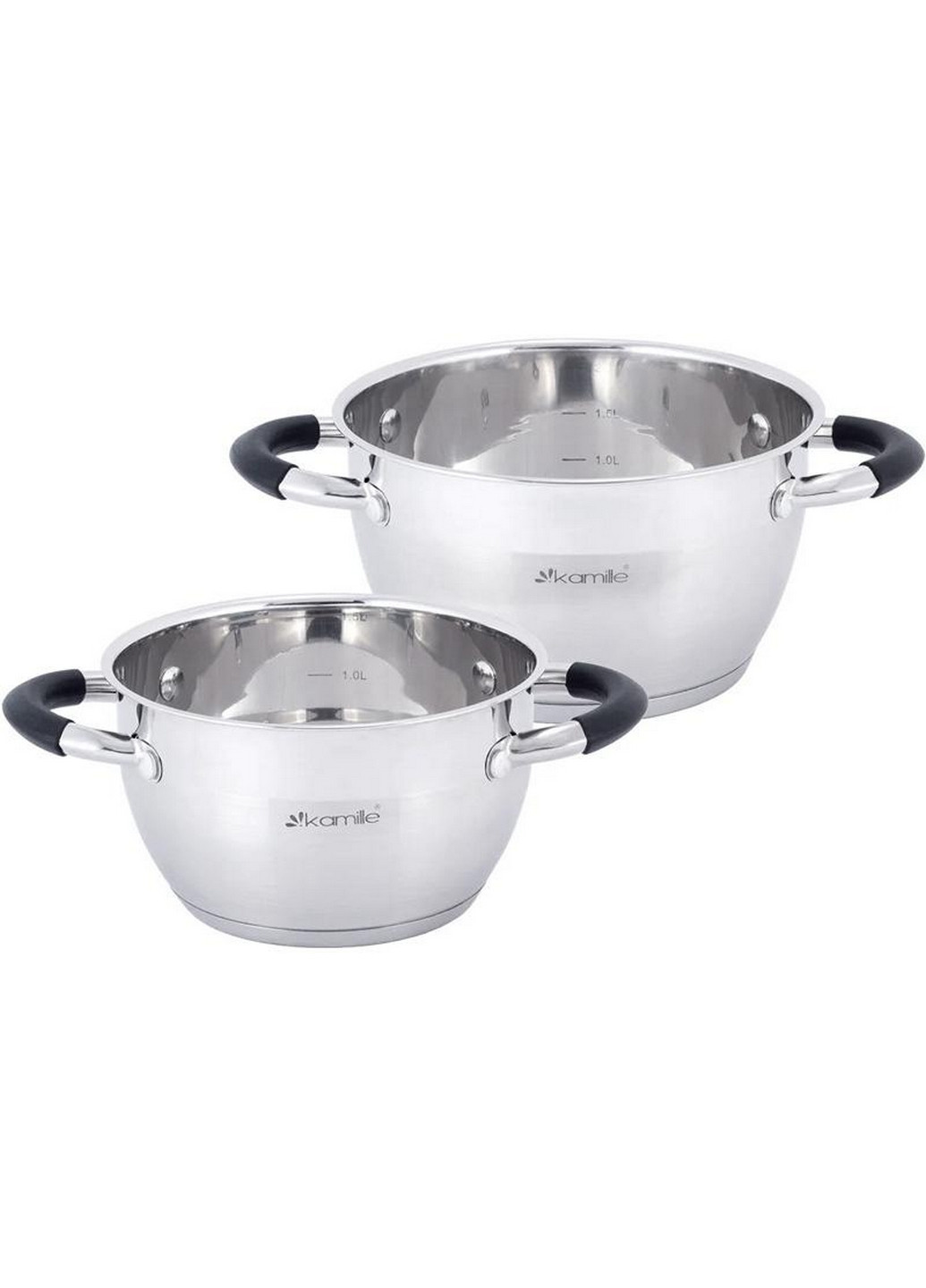 Набір 2 каструлі Marsaili з силіконовими ручками Ø16х10 см, Ø18х11 см Kamille (267149319)