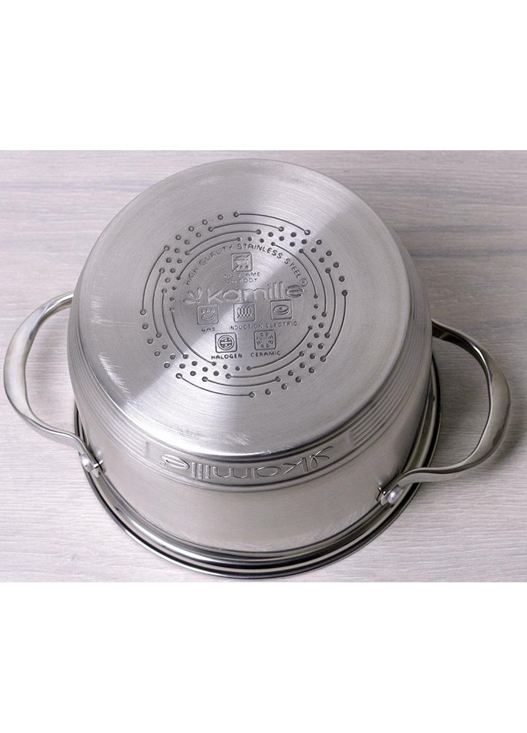 Каструля Mystery зі скляною кришкою, 7-шарове дно Ø24х14,5 см Kamille (267149372)