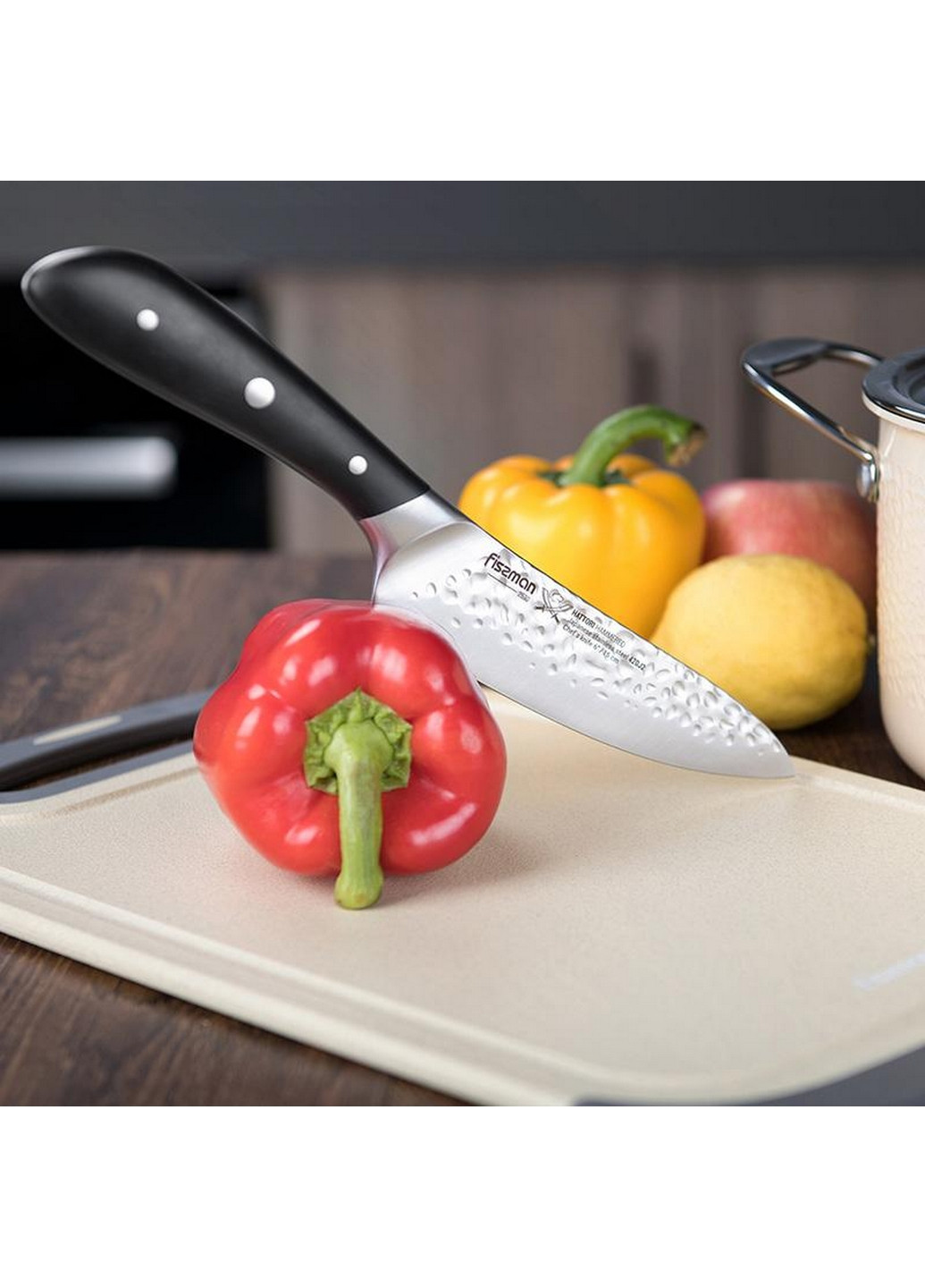 Нож поварской Hattori hammered из нержавеющей стали 15х12,5 см Fissman (267149583)