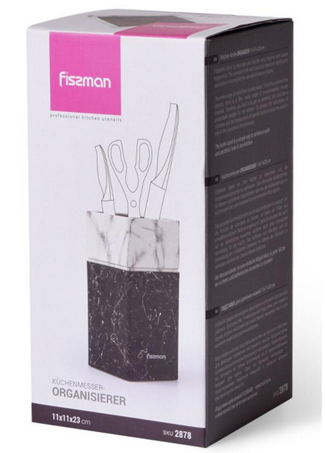 Колода-підставка для ножів Marble, пластик 11х23 см Fissman (267150169)