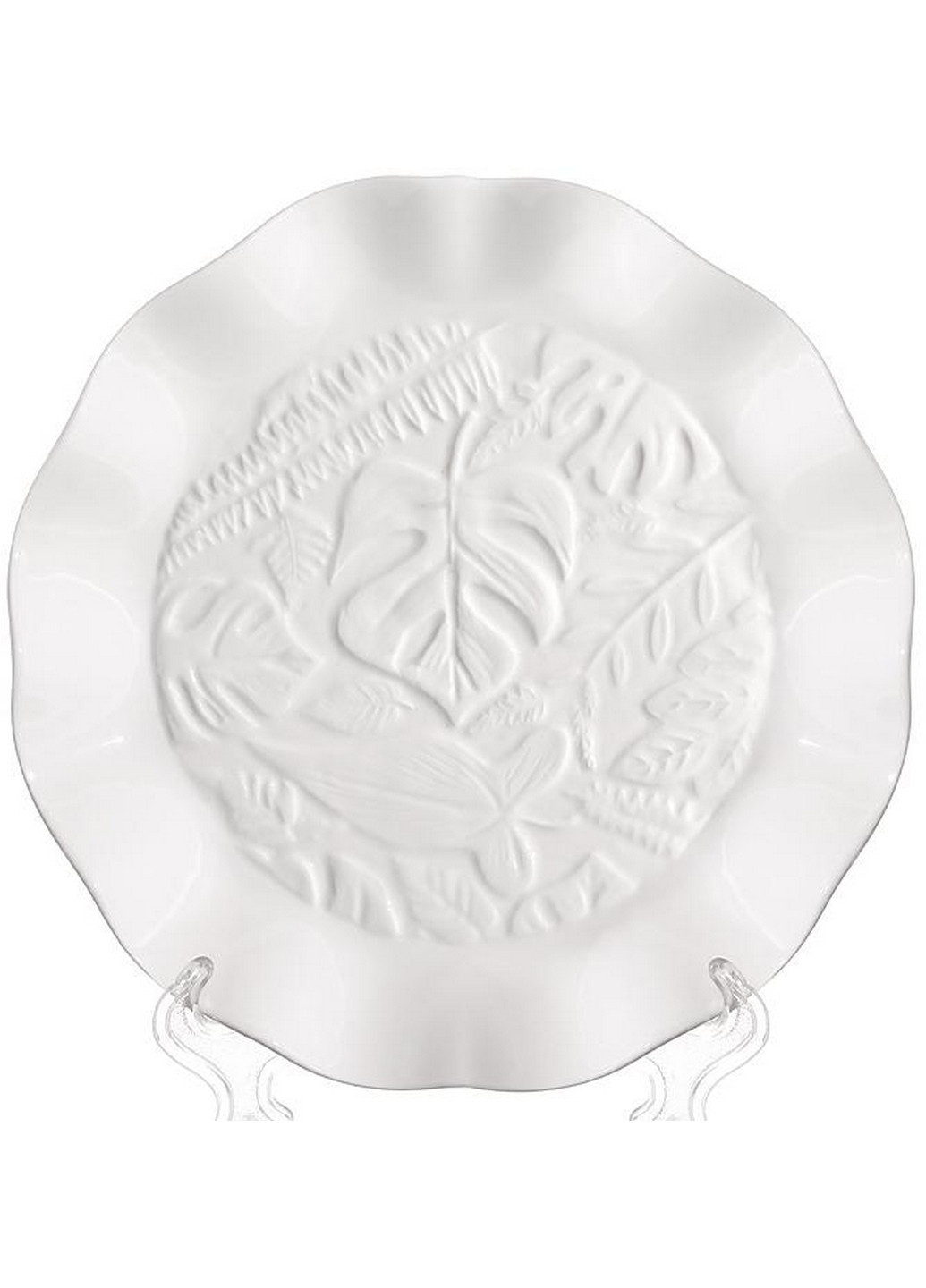 Набір 2 обідні тарілки "White City Монстера", фарфор Ø26х4 см Bona (267149859)