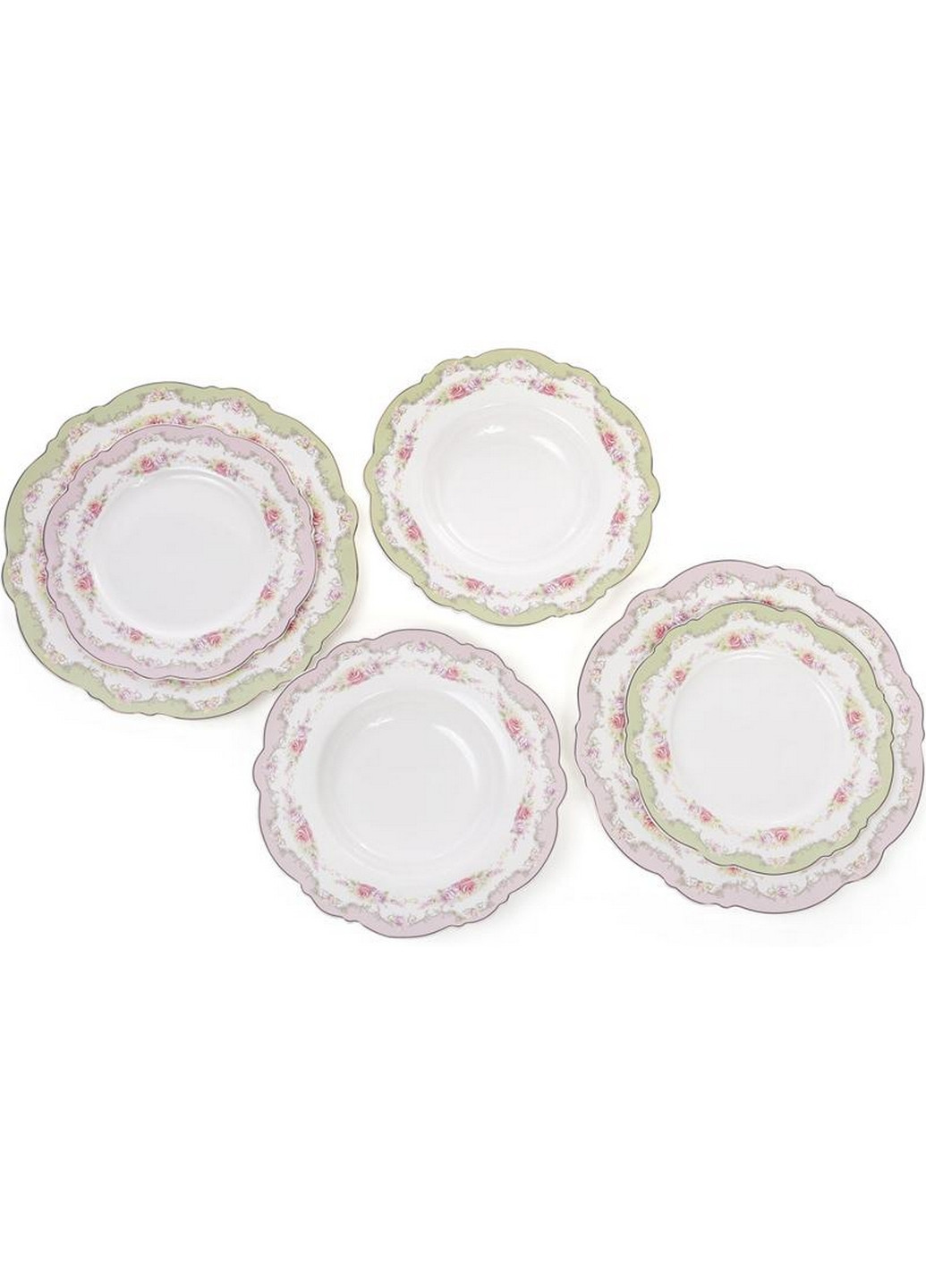 Набір 6 порцелянових обідніх супових тарілок Bristol Ø23х3 см Bona (267149988)