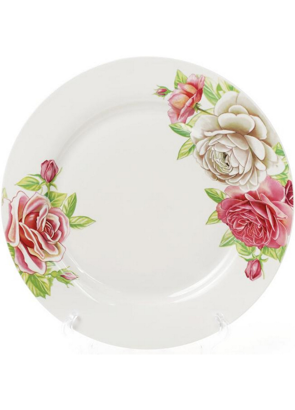 Набор 6 фарфоровых обеденных тарелок "Чайная роза" Ø27 см Bona (267149956)